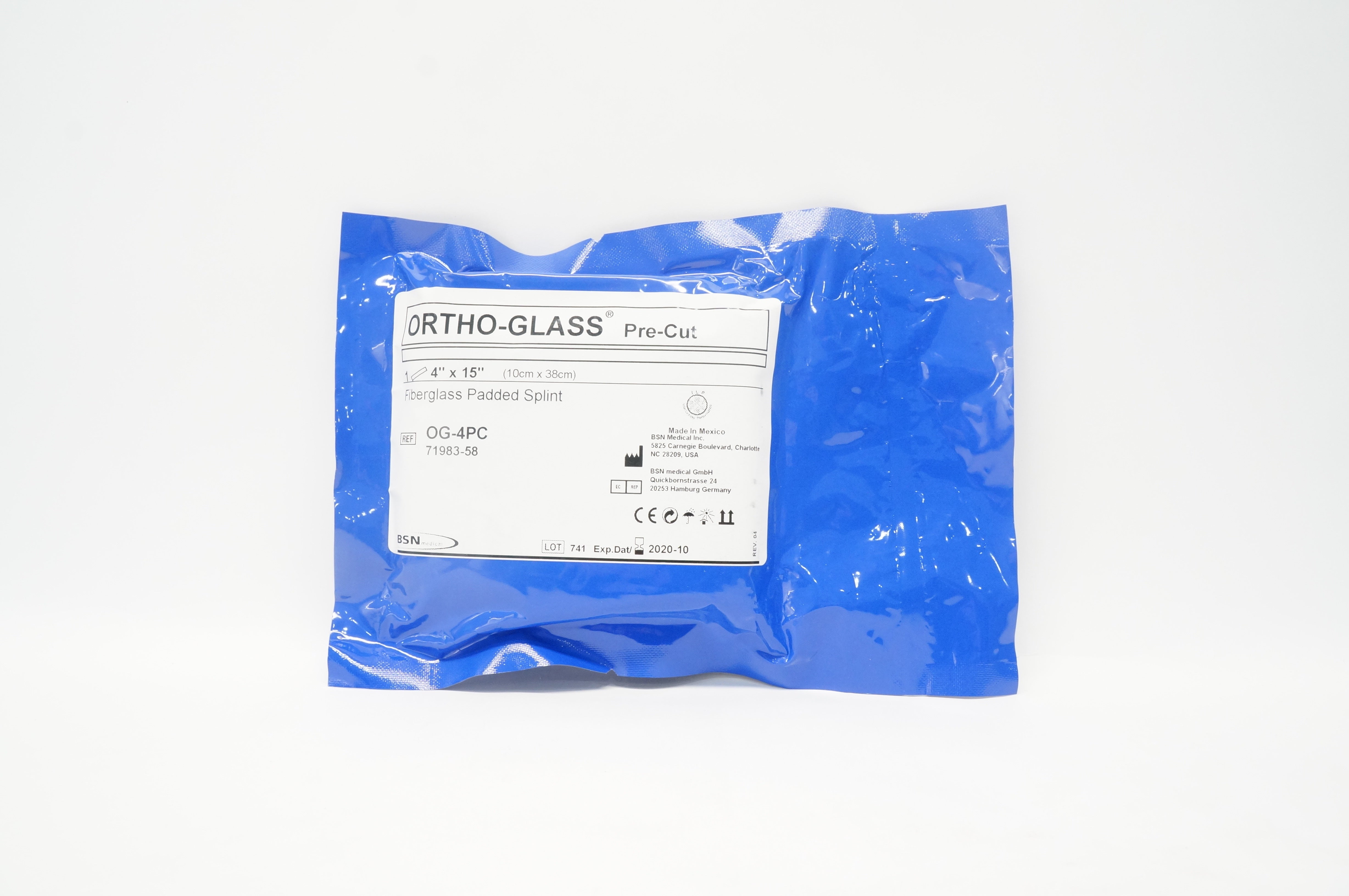BSN Medical OG-4PC ORTHO-GLASS Pre-Cut Fiberglass Padded Splint 4 x 15 ...