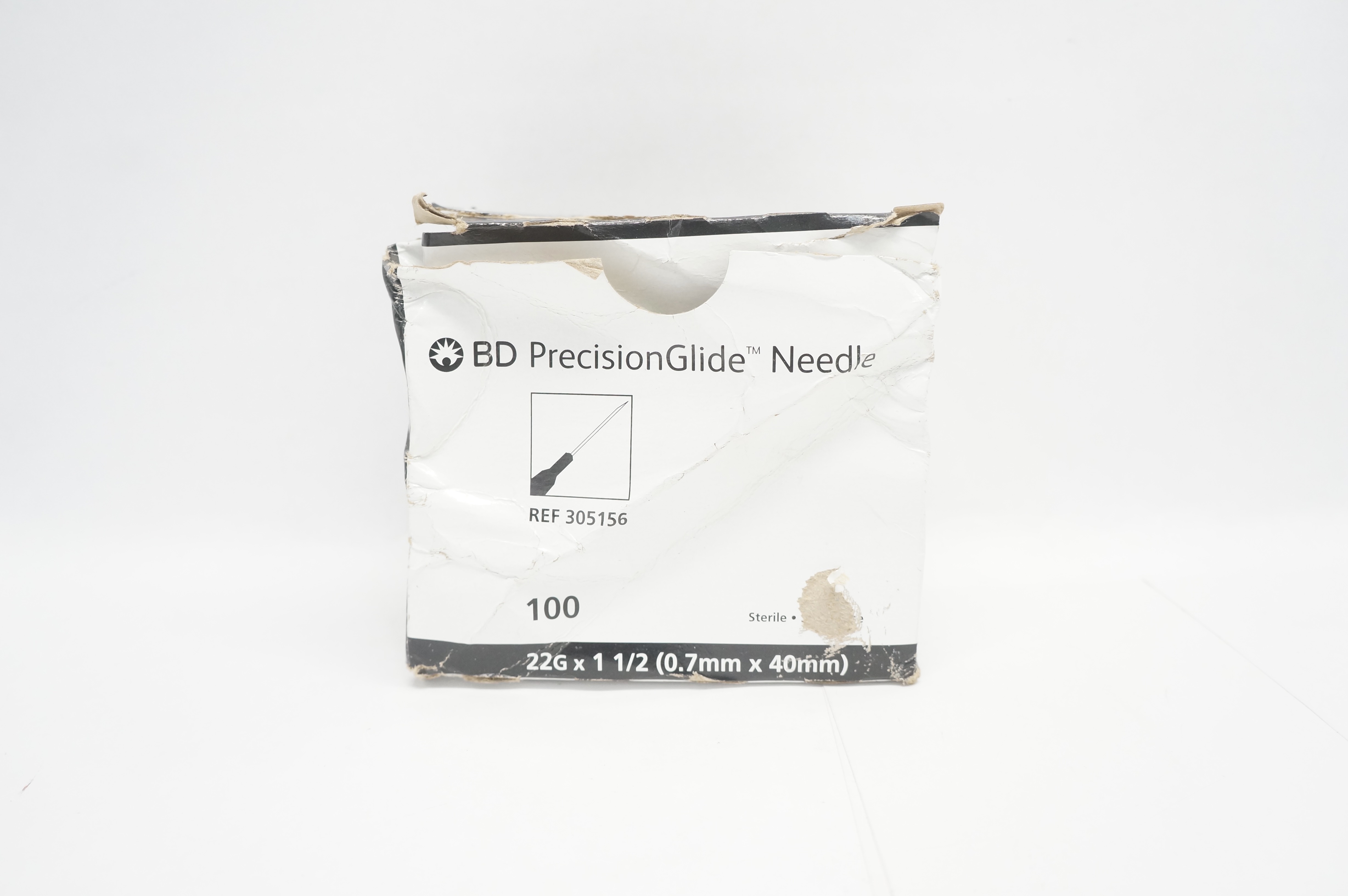 BD 305156 PrecisionGlide Ndle. 22G x 1-1/2 inch - Box of 100