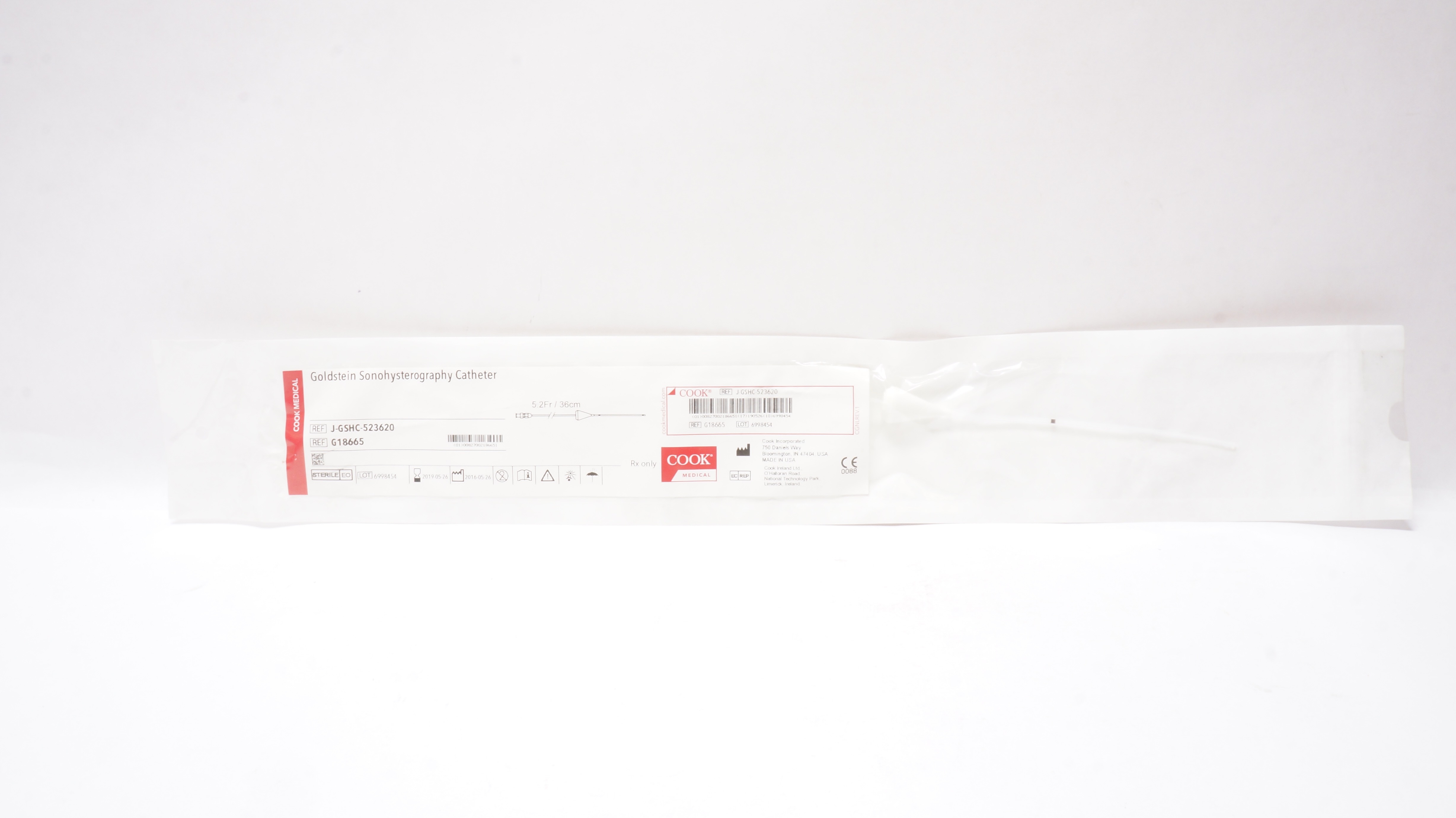 Cook Medical G18665 Goldstein Sonohysterography Cath. 5.2Fr/35cm -Box of 4 (x)