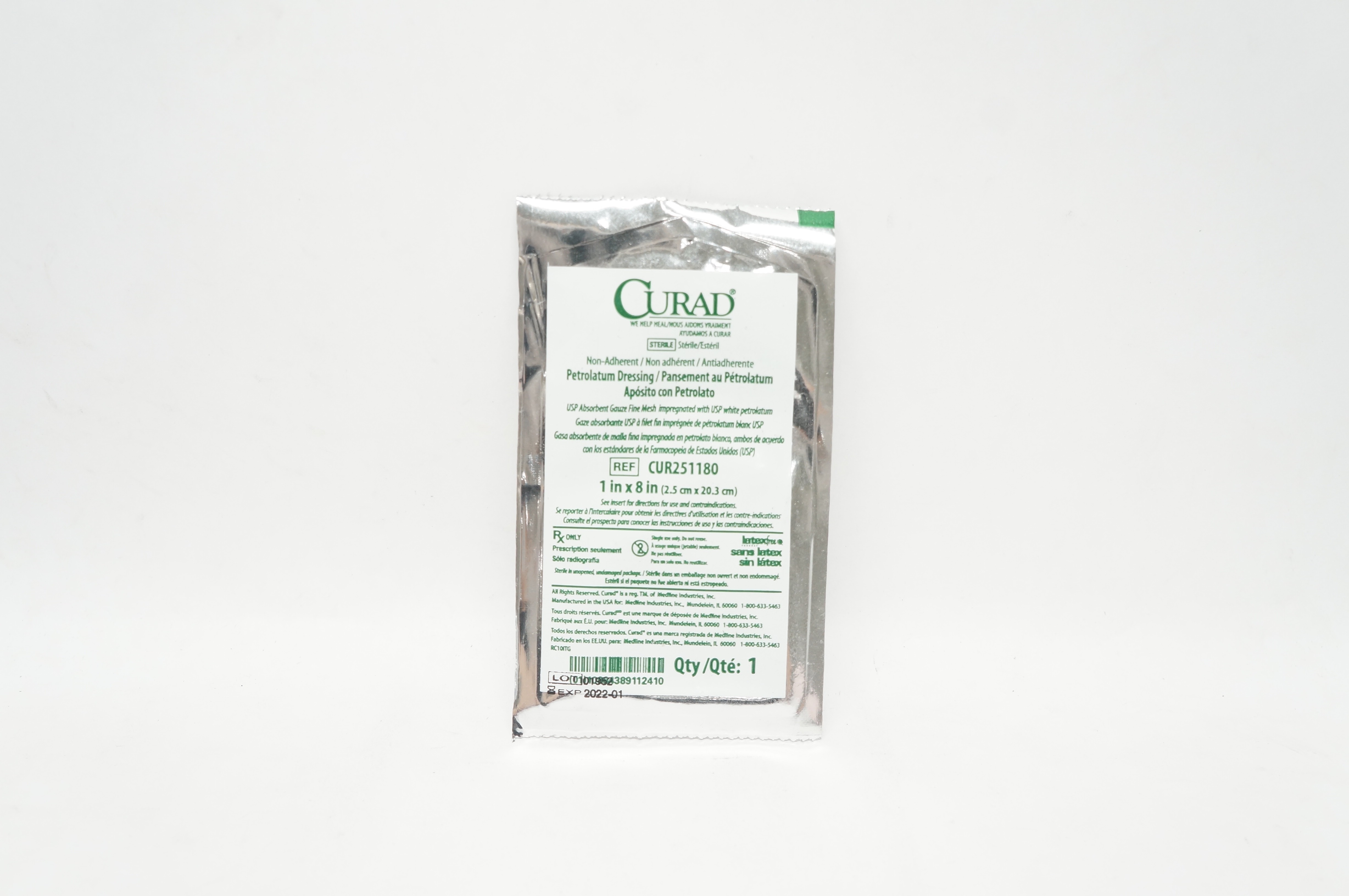 Curad CUR251180 Petrolatum Dressing 1inch x 8inch (x)
