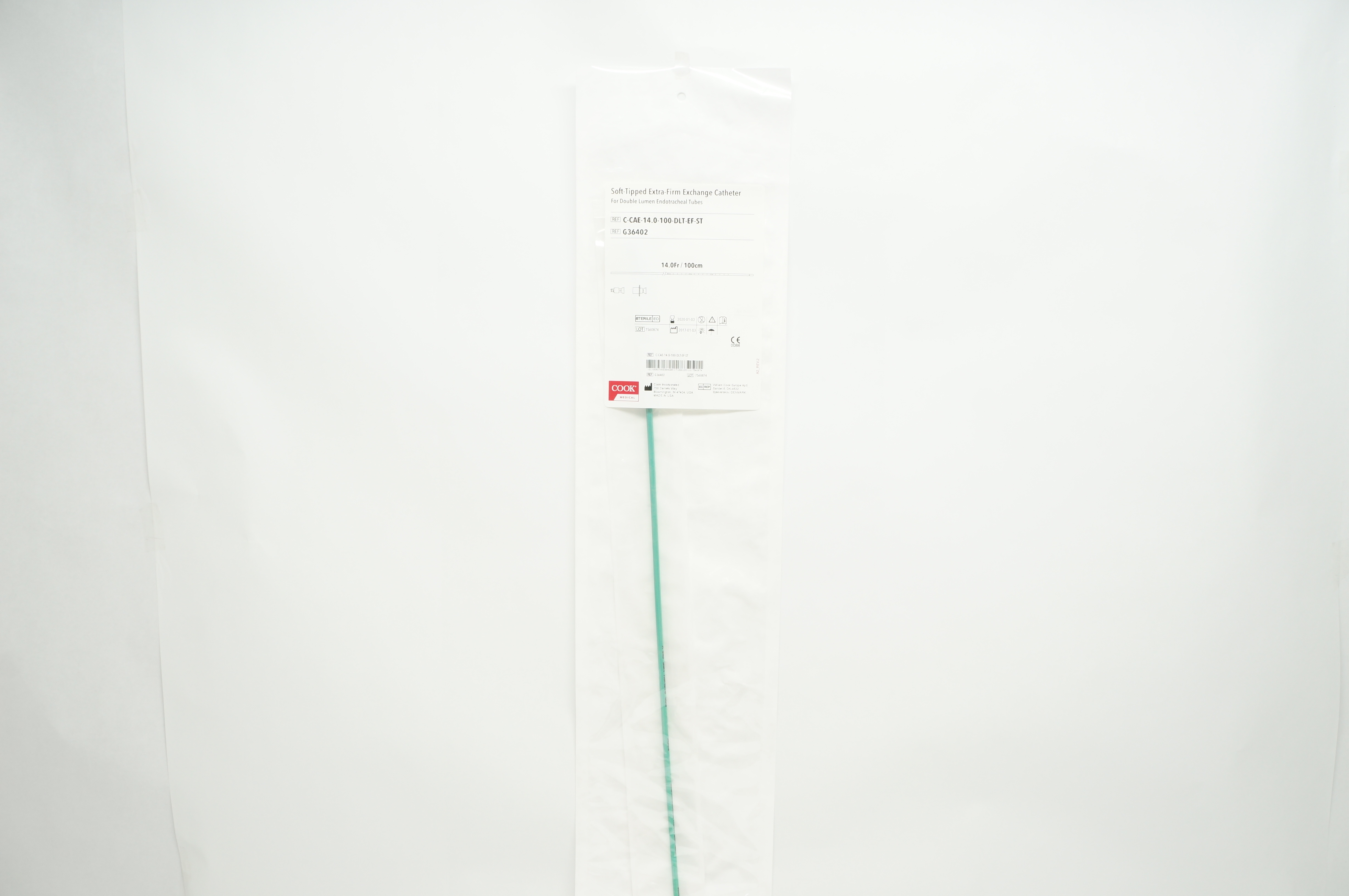 Cook Medical G36402 Soft-Tipped Extra-Firm Exchange Cath. 14Fr. (x)