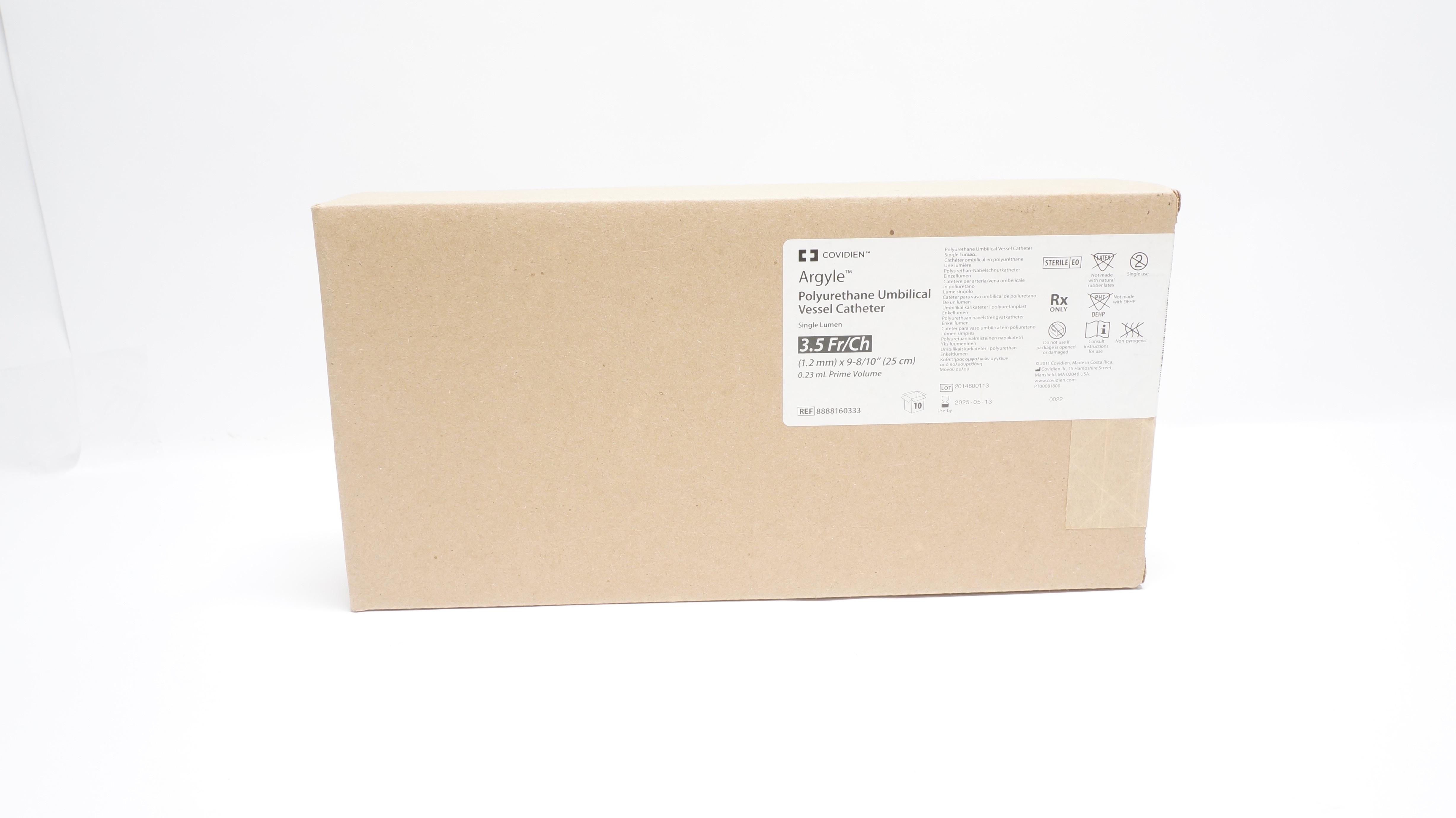 Covidien 8888160333 Polyurethane Umbilical Vessel Cath. 3.5 Fr.(x) - Box of 10