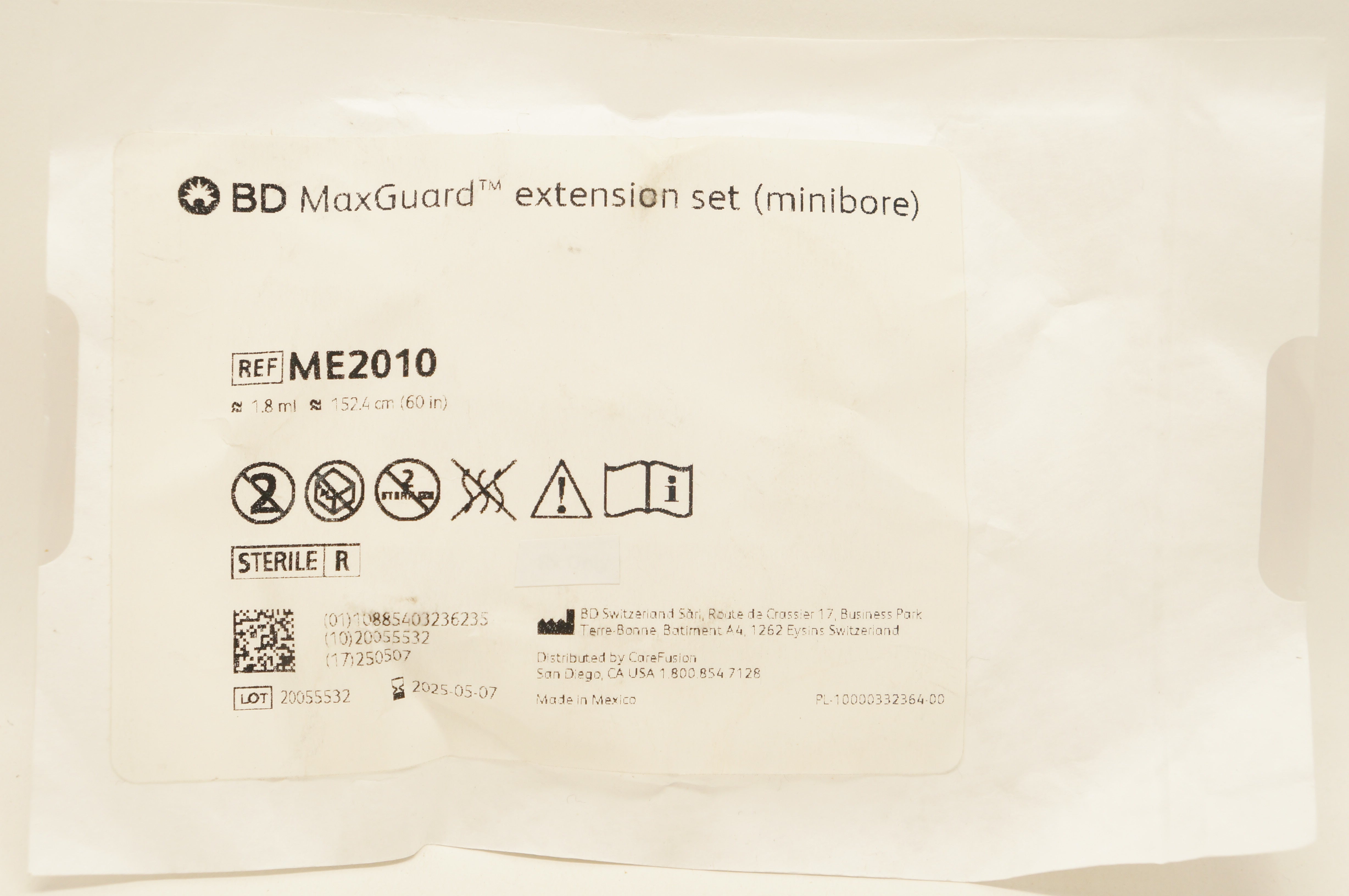 BD  ME2010 MaxGuard Extension Set ≈1.8ml ≈ 60inch