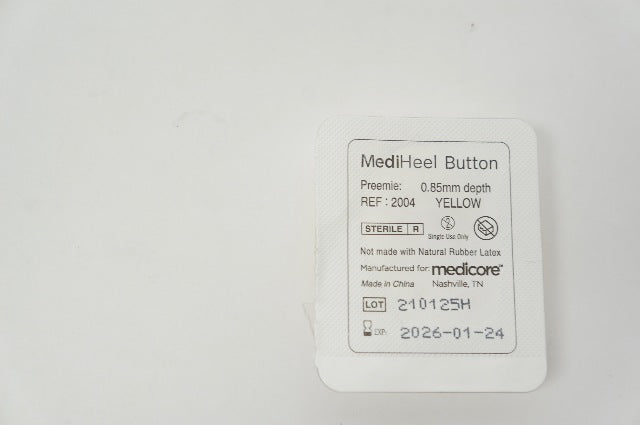 Medicore 2004  MediHeel Button, Yellow 0.85mm depth