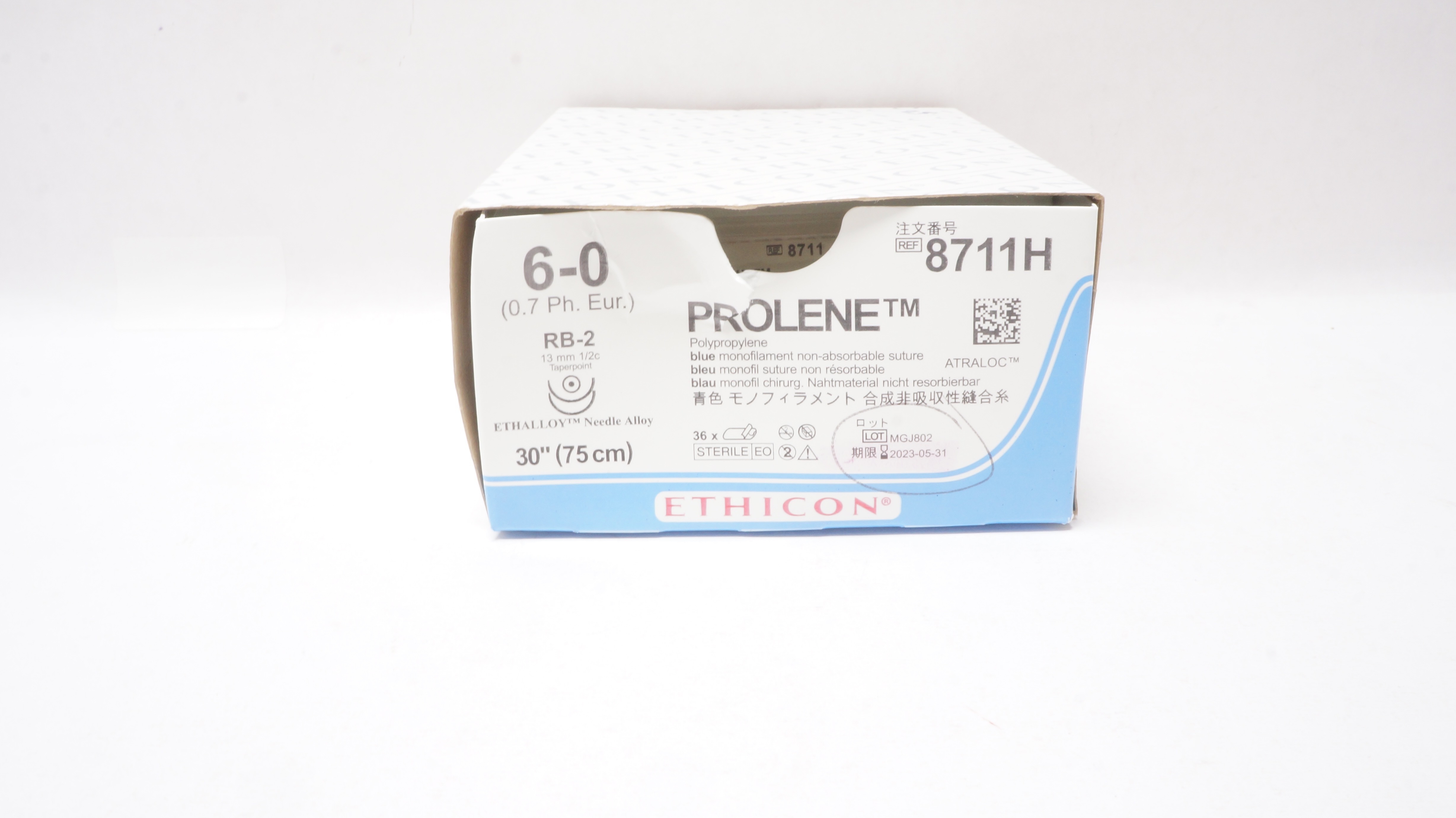 Ethicon 8711H 6-0 PROLENE, RB-2, 1/2 13mm, 30inch - Box of 28