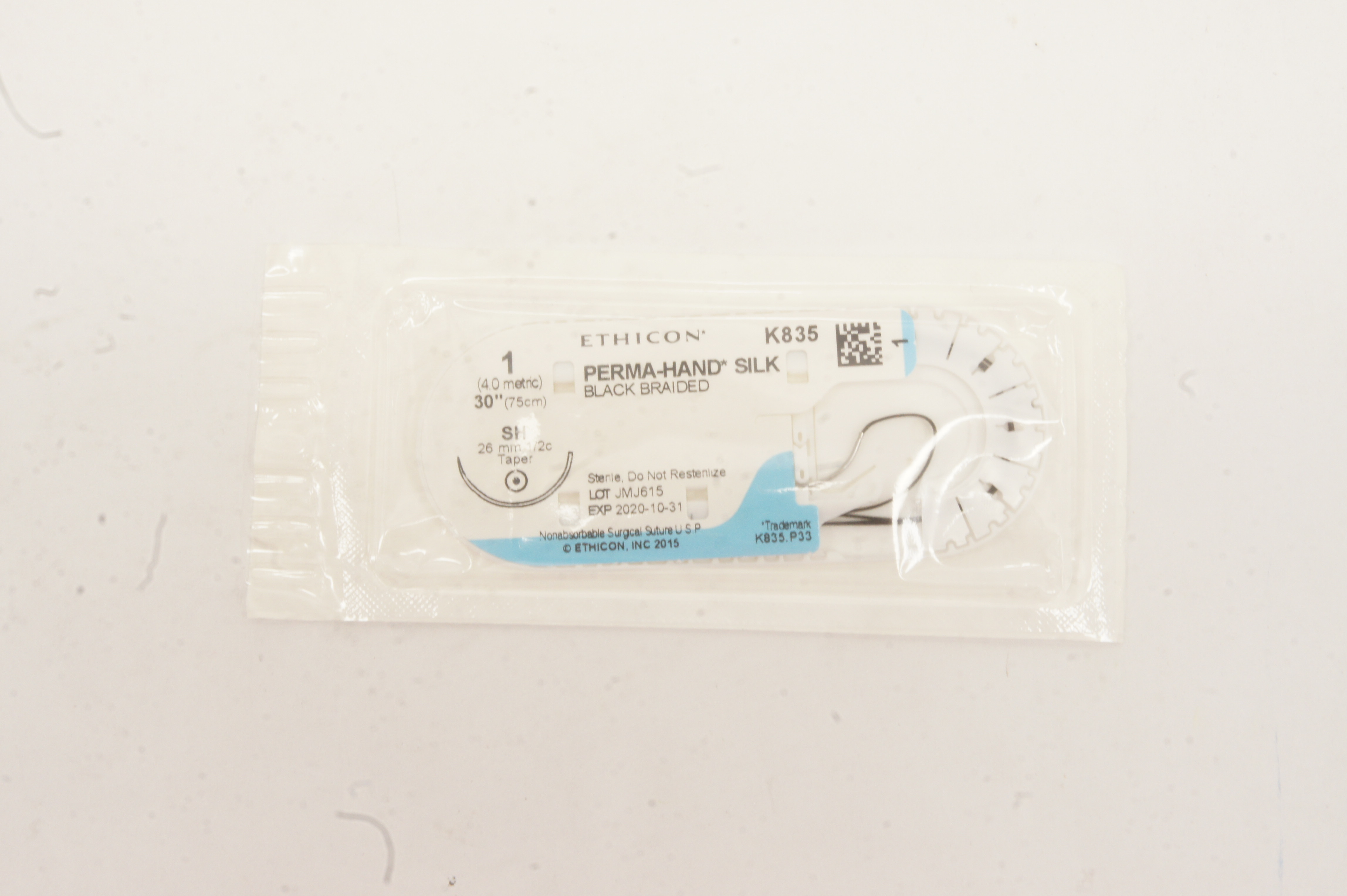 Ethicon K835 1 Perma-Hand Silk Stre SH 26mm 1/2c Taper, 30inch (x)