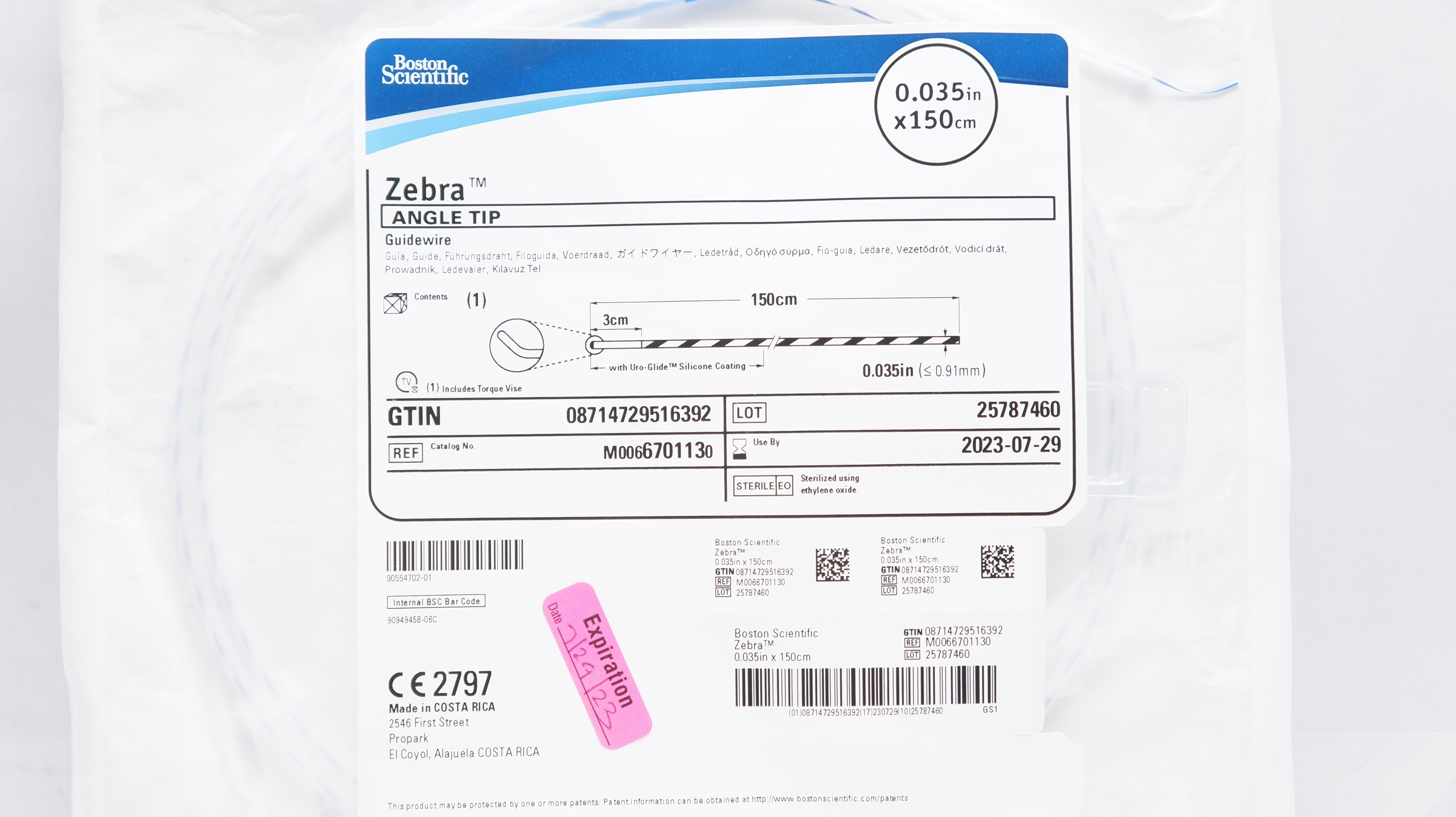 Boston Scientific 670113 Zebra Guidewire 0.035in. x 150cm (x)