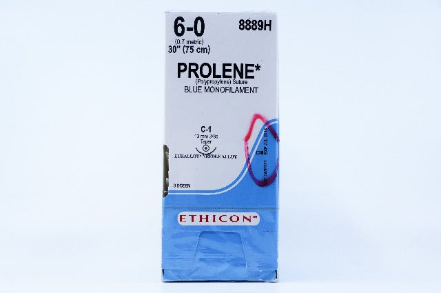 Ethicon 8889H 6-0 PROLENE, C-1, 13mm 3/8c Taper, 30inch ~ Pack of 36 (x)