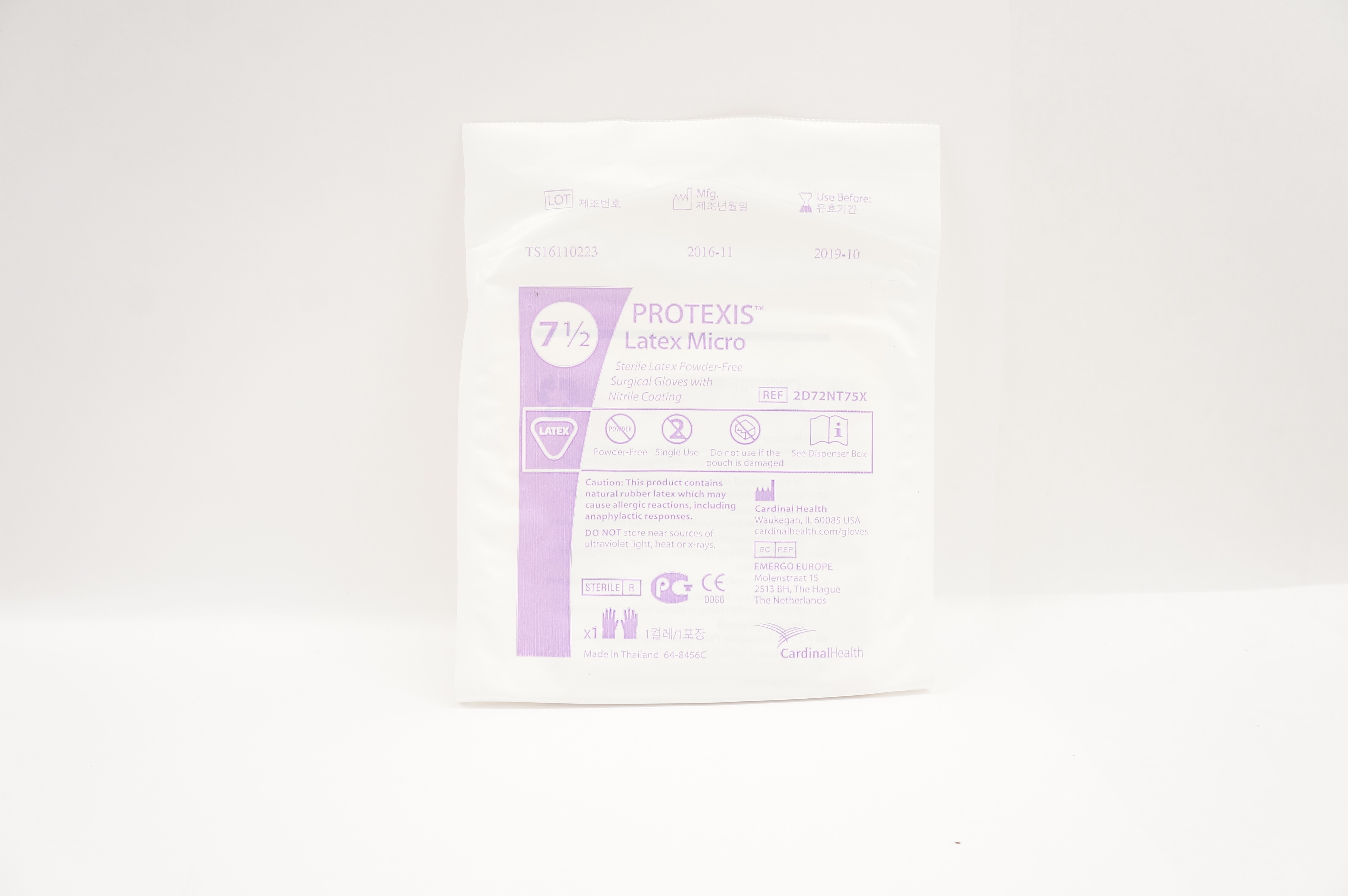 CardinalHealth 2D72NT75X Protexis Latex Micro Surgical Gloves Size 7-1/2 (x)