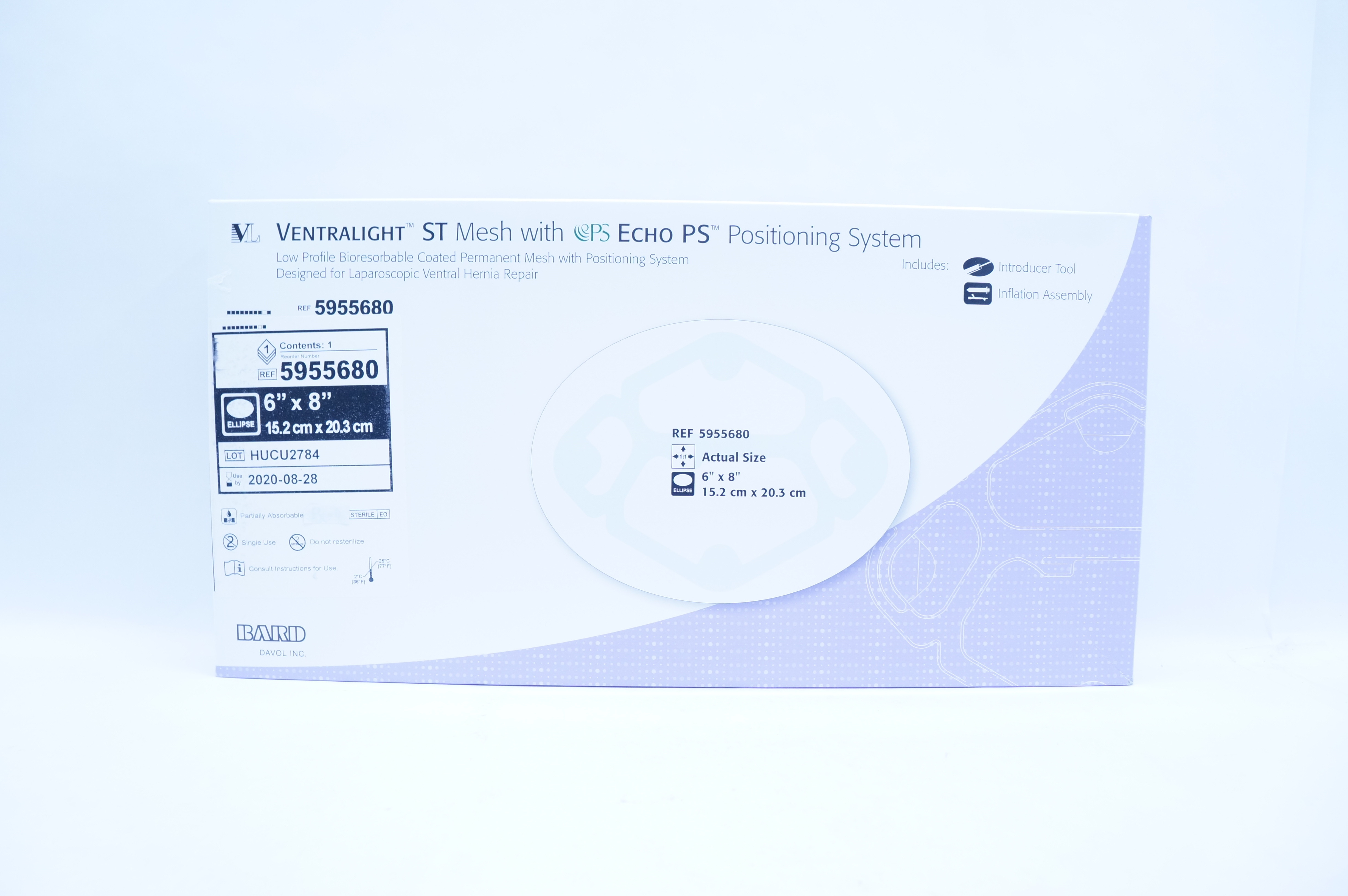 Bard 5955680 Ventralight ST Mesh With Echo PS Positioning System 6 x 8 inch (x)
