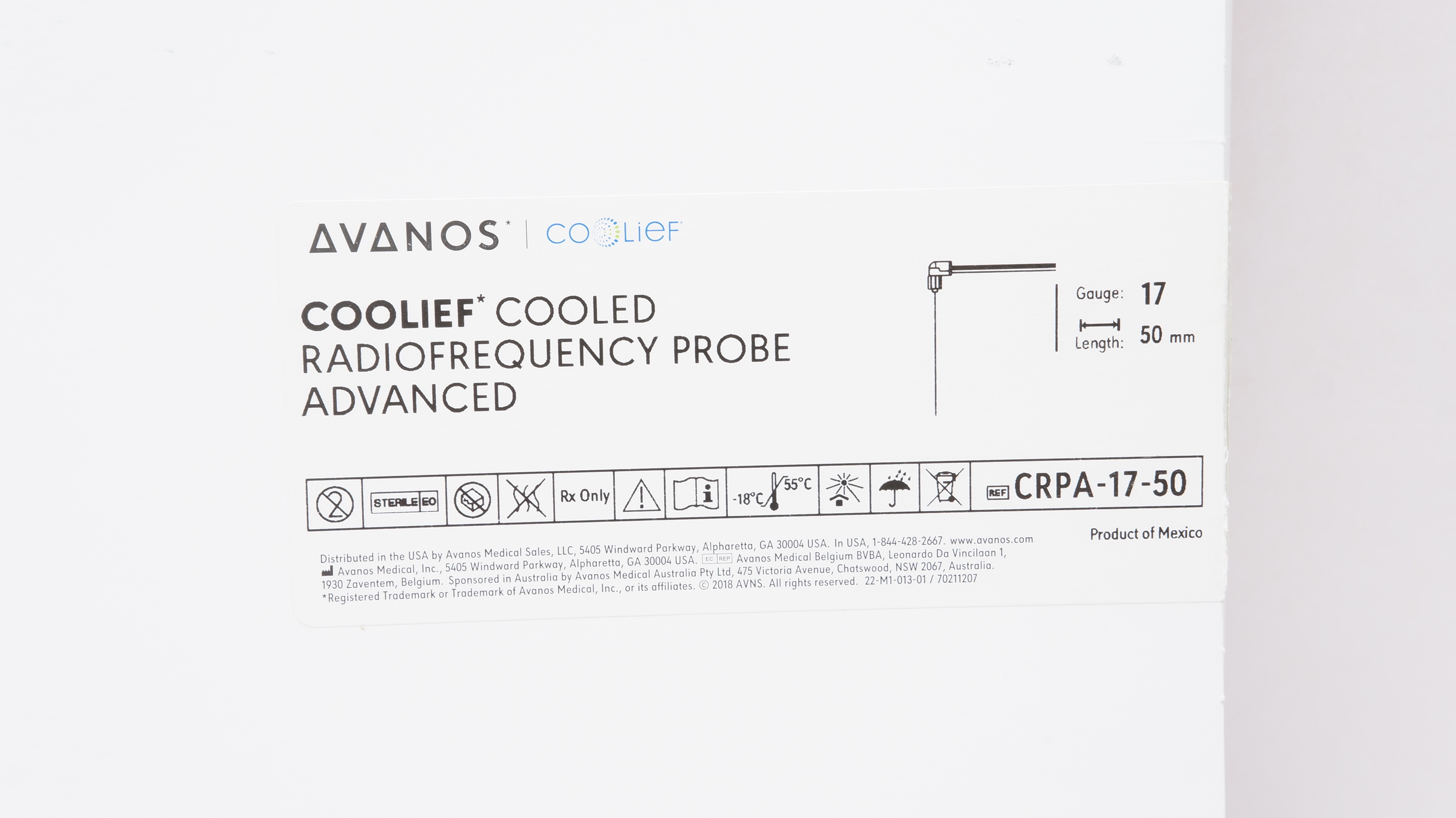 Avanos CRPA-17-50 Coolife Cooled Radiofrequency Probe Advanced 17Ga x 50mm (x)
