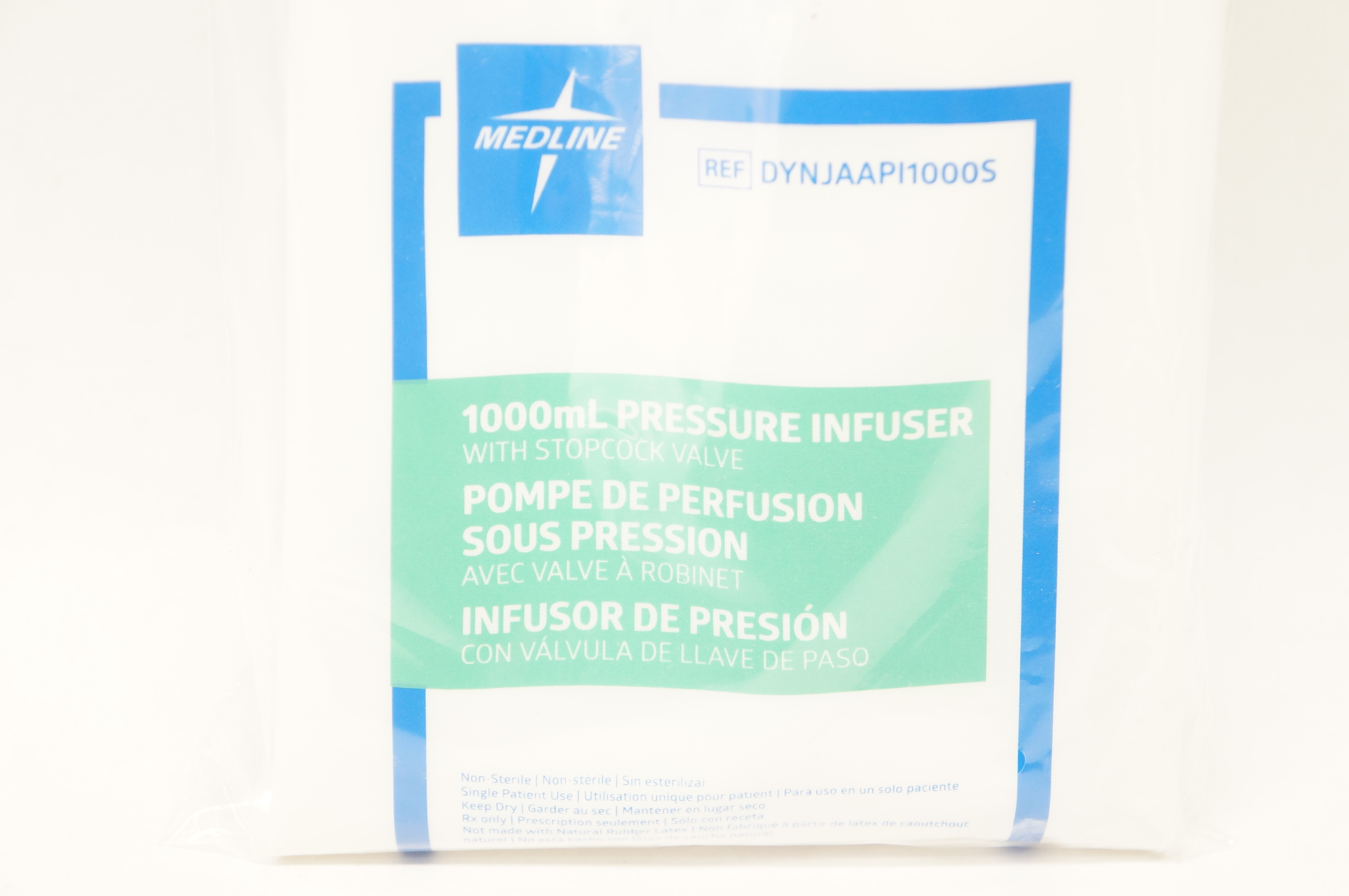 Medline DYNJAAPI1000S Pressure Infuser With Stopcock Valve 1000mL