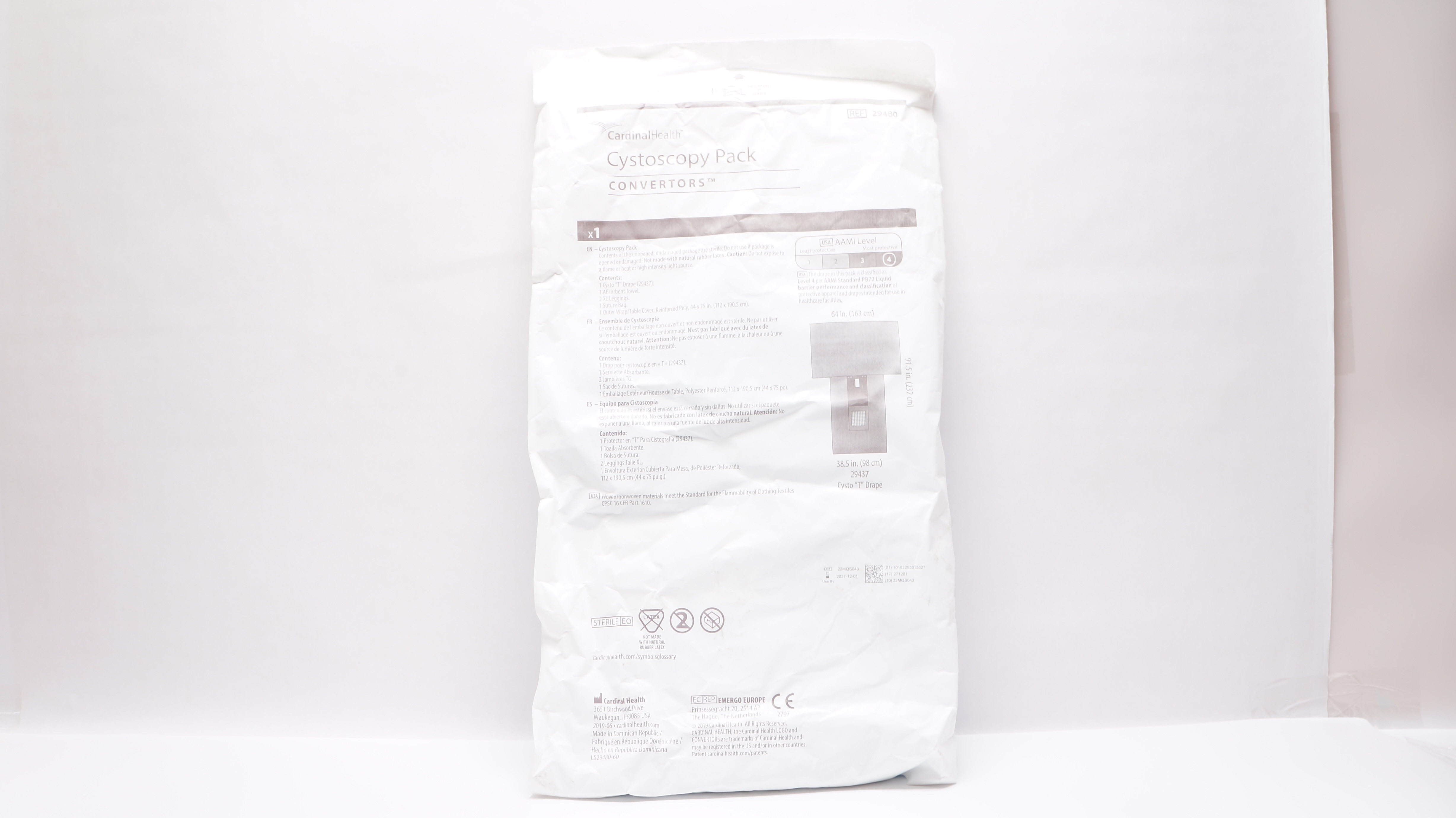 Cardinal Health 29480 Cystoscopy Pack  Convertors 64inch x 91.5inch