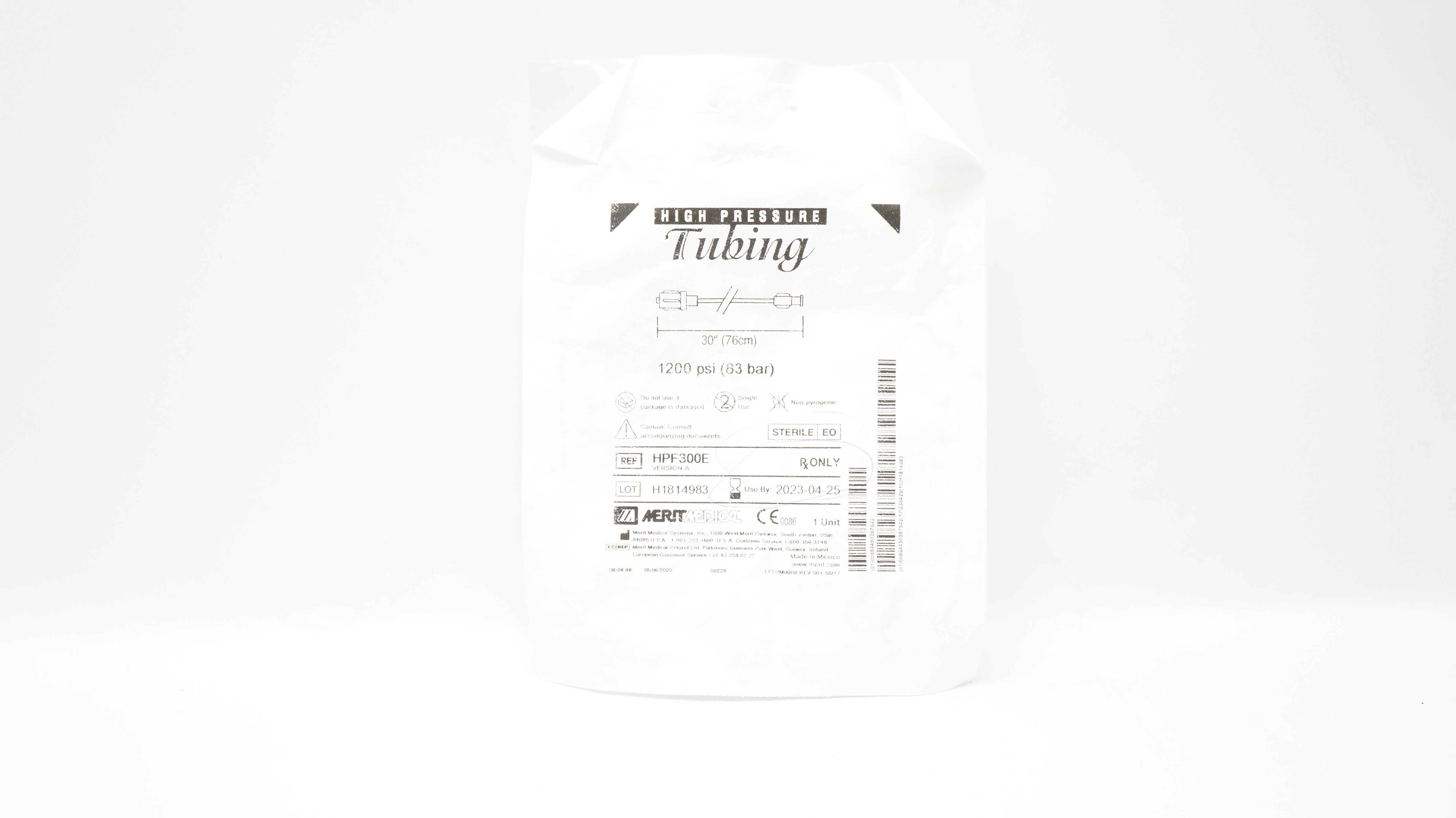 MeritMedical HPF300E High Pressure Tubing 30inch 1200psi (x)