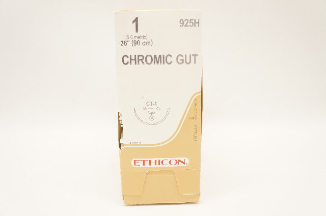 Ethicon 925H 1 CHROMIC GUT, CT-1, 36mm 1/2c Taper, 36inch (x) - Pack of 36