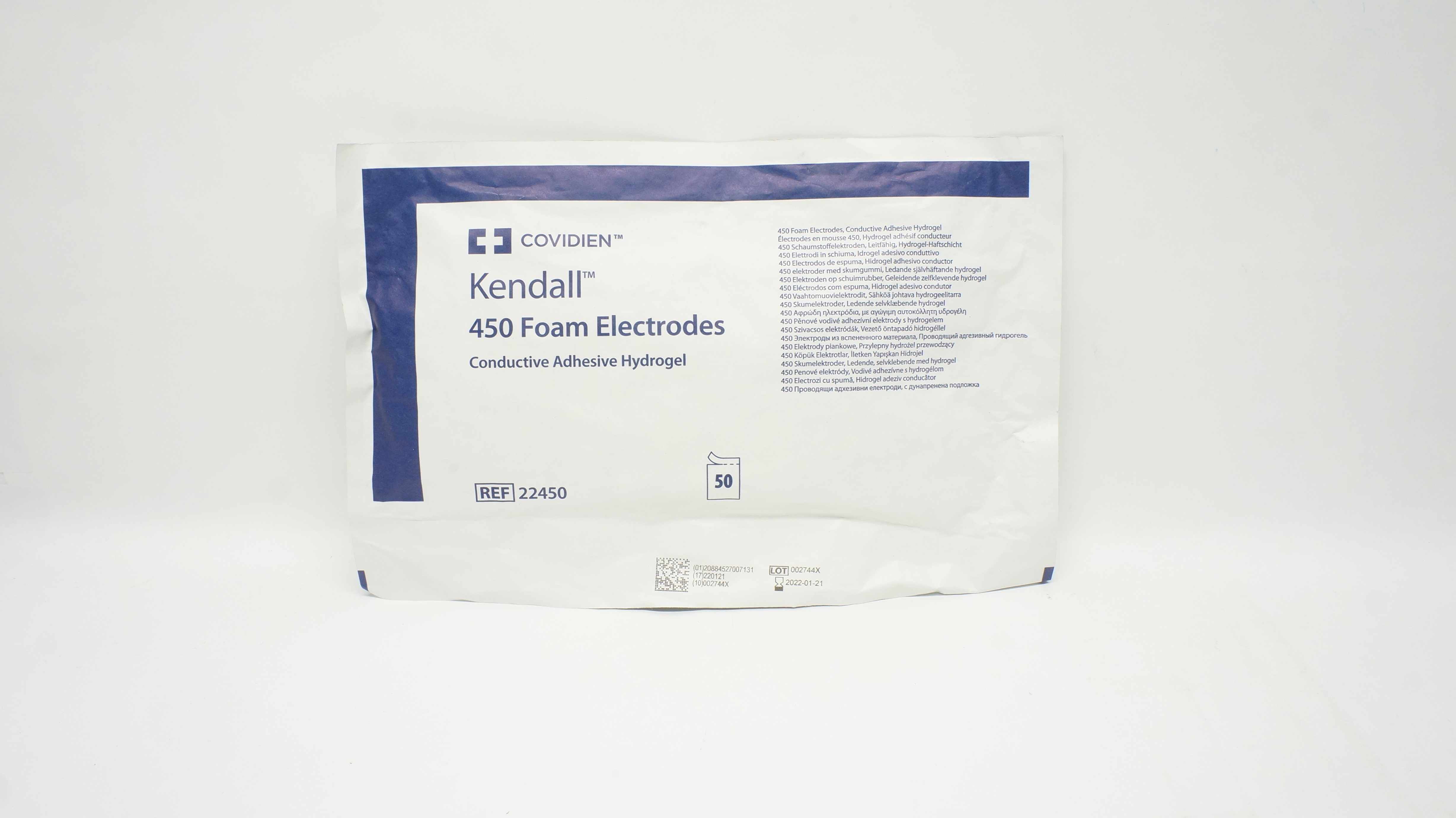 Covidien 22450 450 Foam Electrodes Conductive Adhesive Hydrogel - Pack of 50