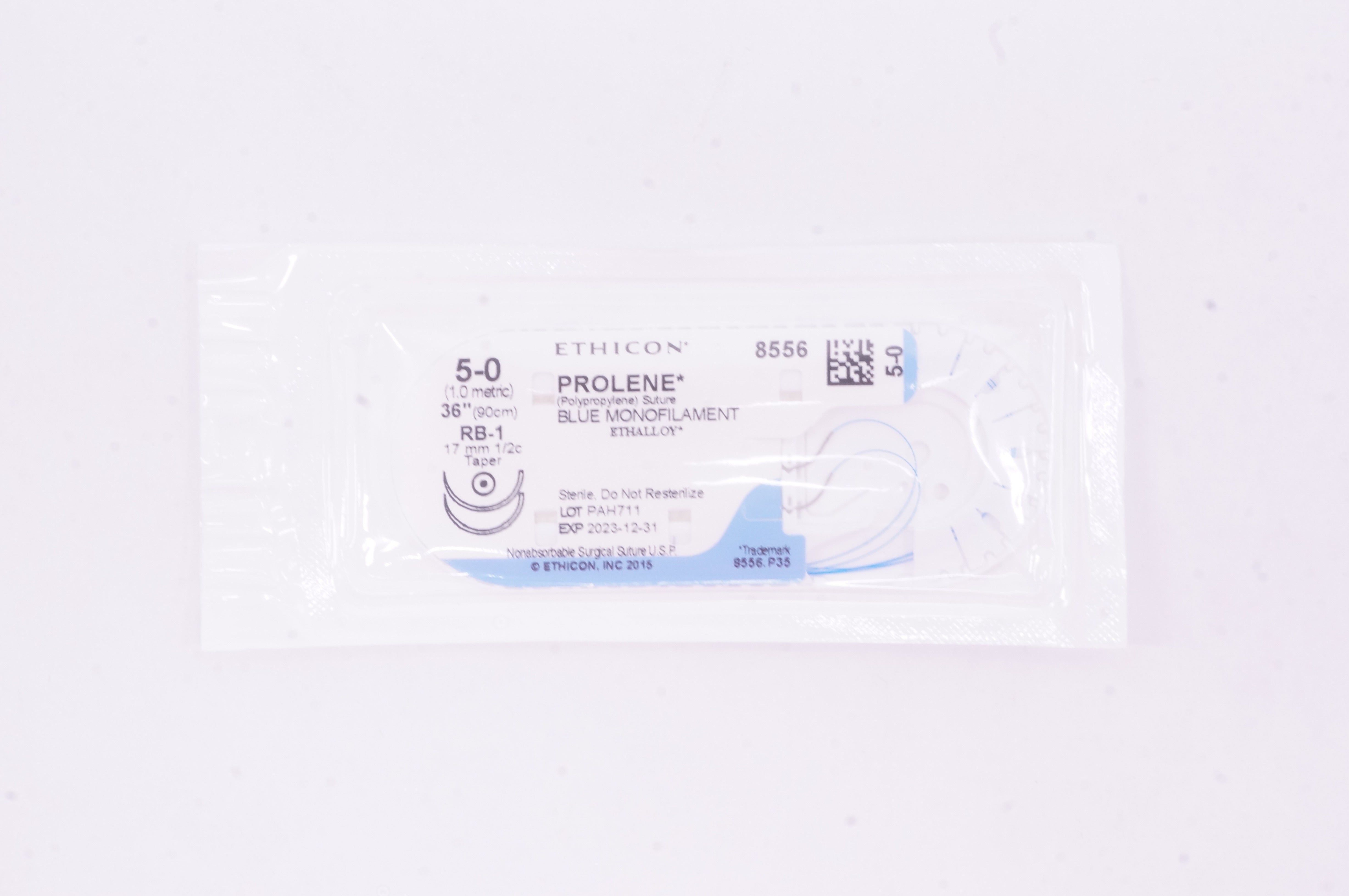 Ethicon 8556 5 0 PROLENE Polypropylene Suture RB 1 17mm 1 2c Taper 36 Inch ethicon-8556-5-0-prolene-polypropylene-suture-rb-1-17mm-1-2c-taper-36-inch