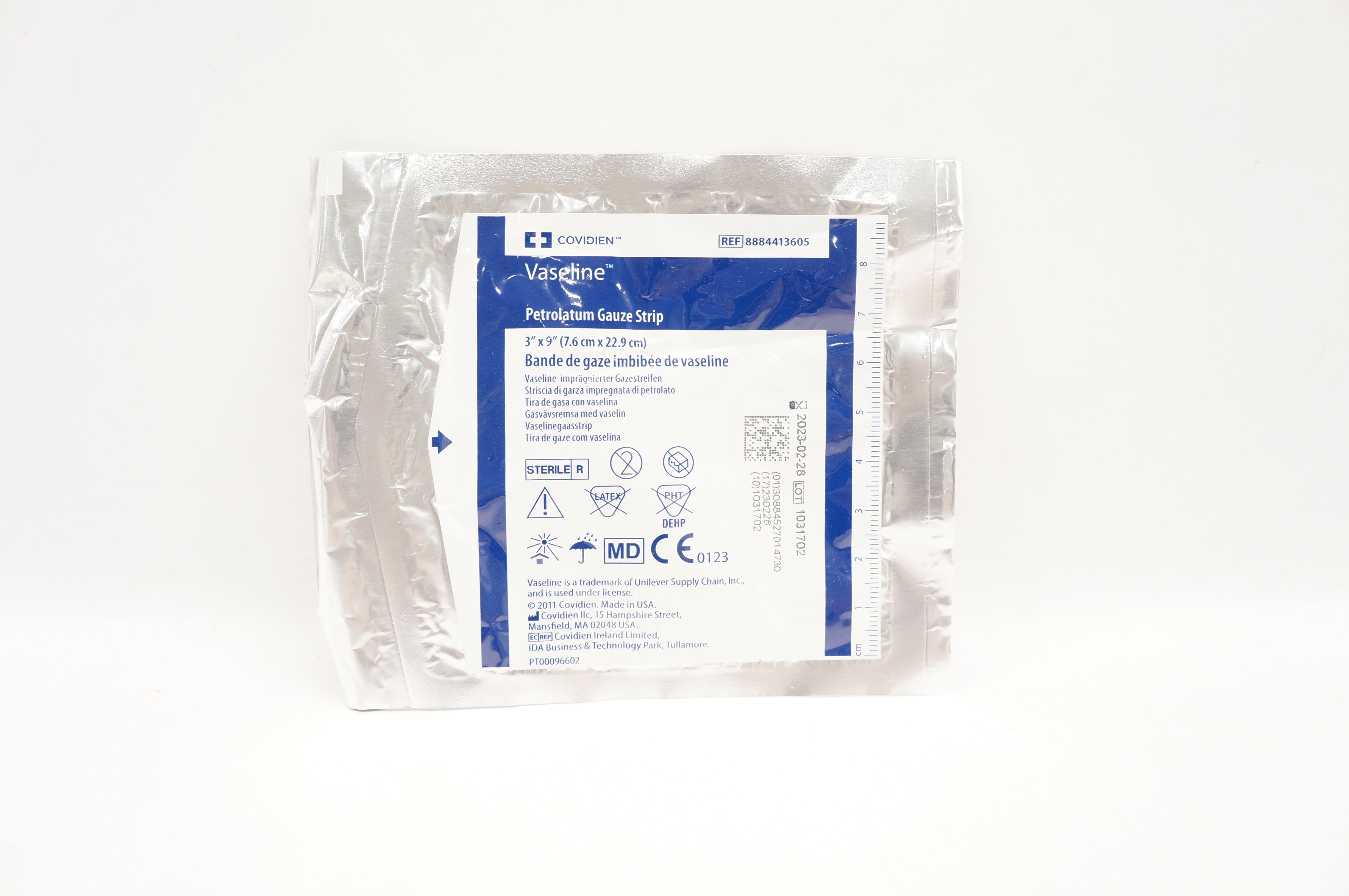 Covidien 8884413605 Vaseline Petrolatum Gauze Strip 3 x 9inch