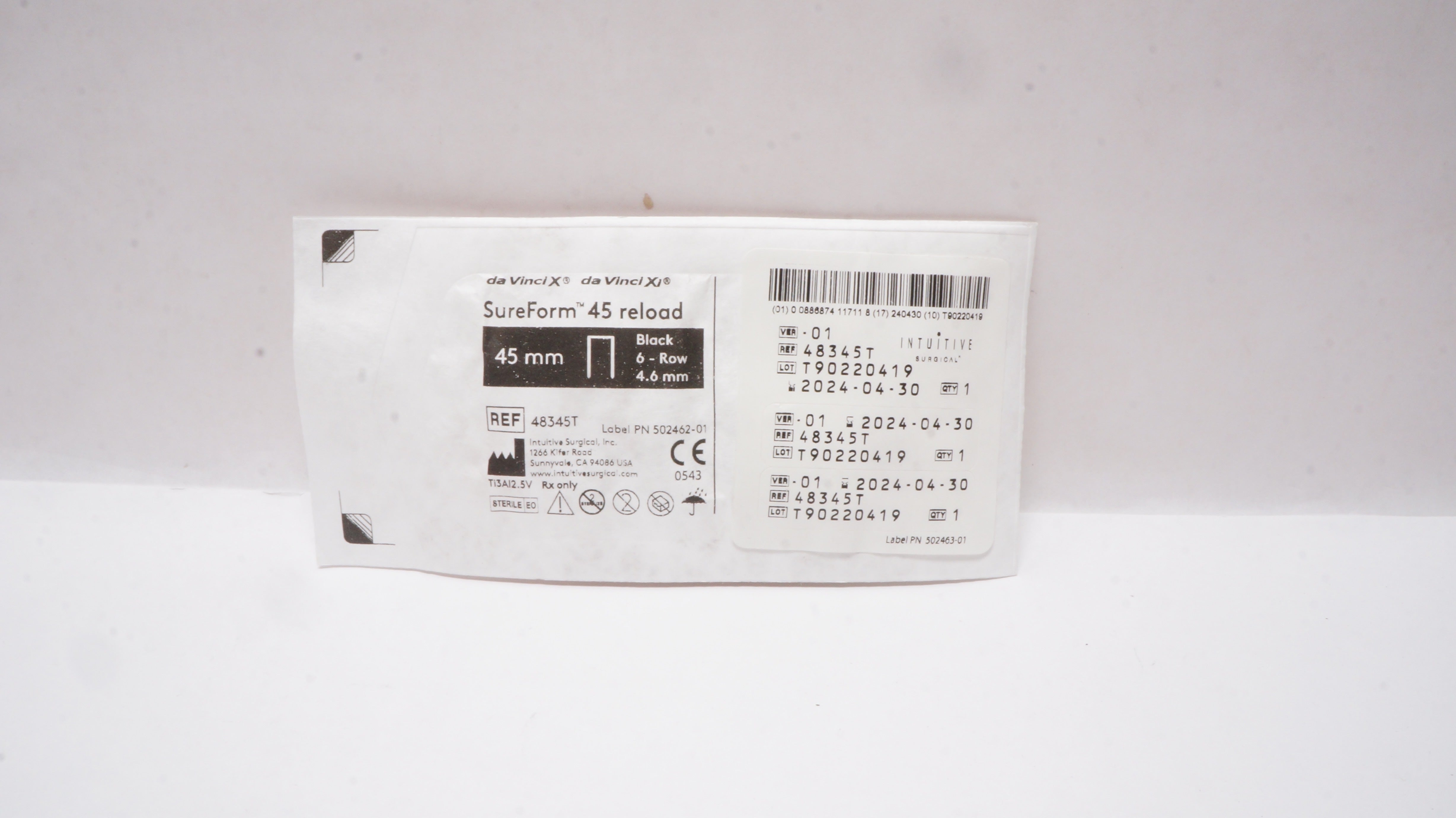 Intuitive 48345T da Vinci X / Xi SureForm 45mm Reload Black 6-Row