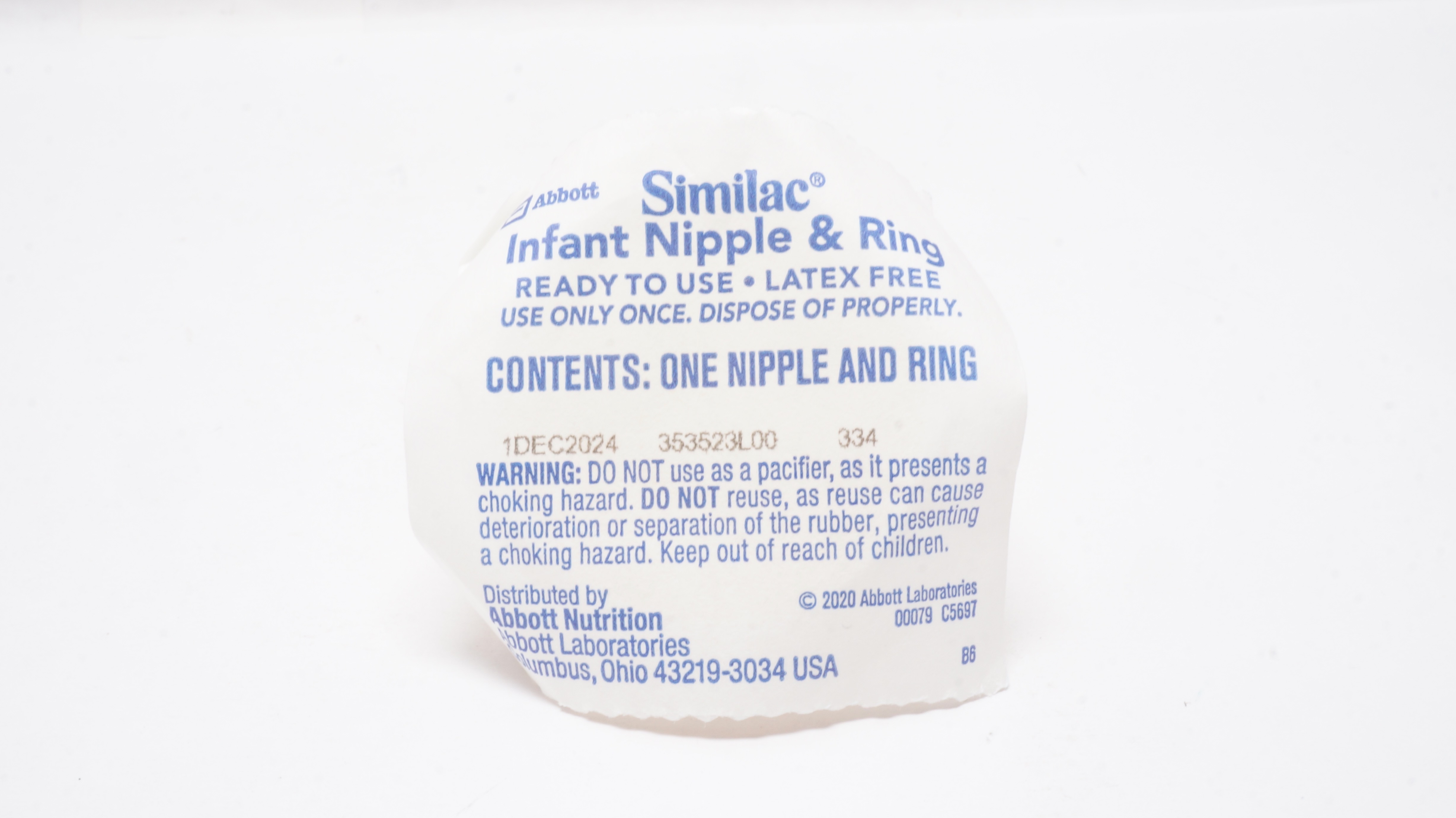 Abbott 353523L00 Similac Infant Nipple & Ring 334