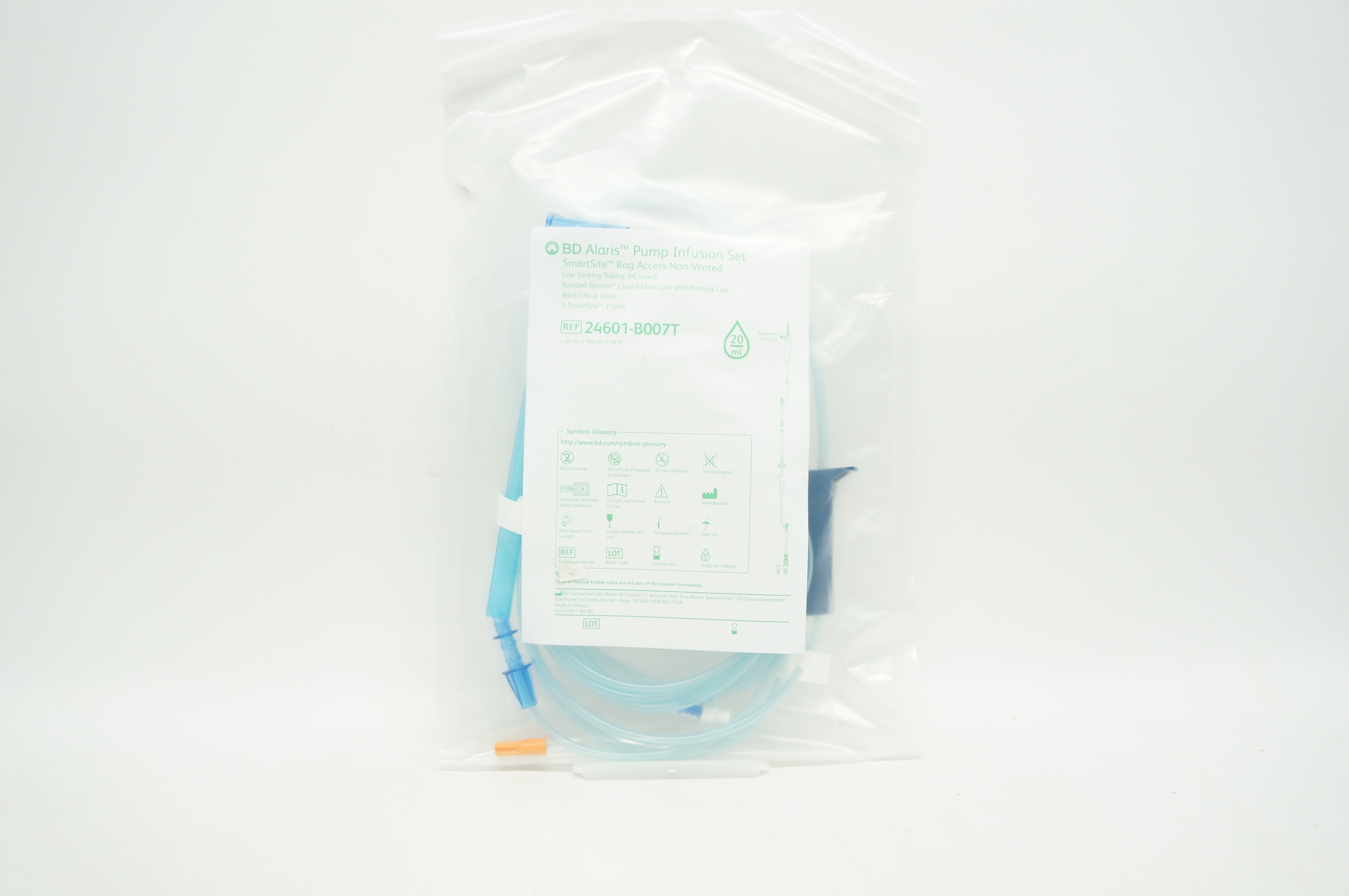 BD 24601-B007T Alaris Pump Infusion Set  24ml x 118inch 20Drops/mL (x)