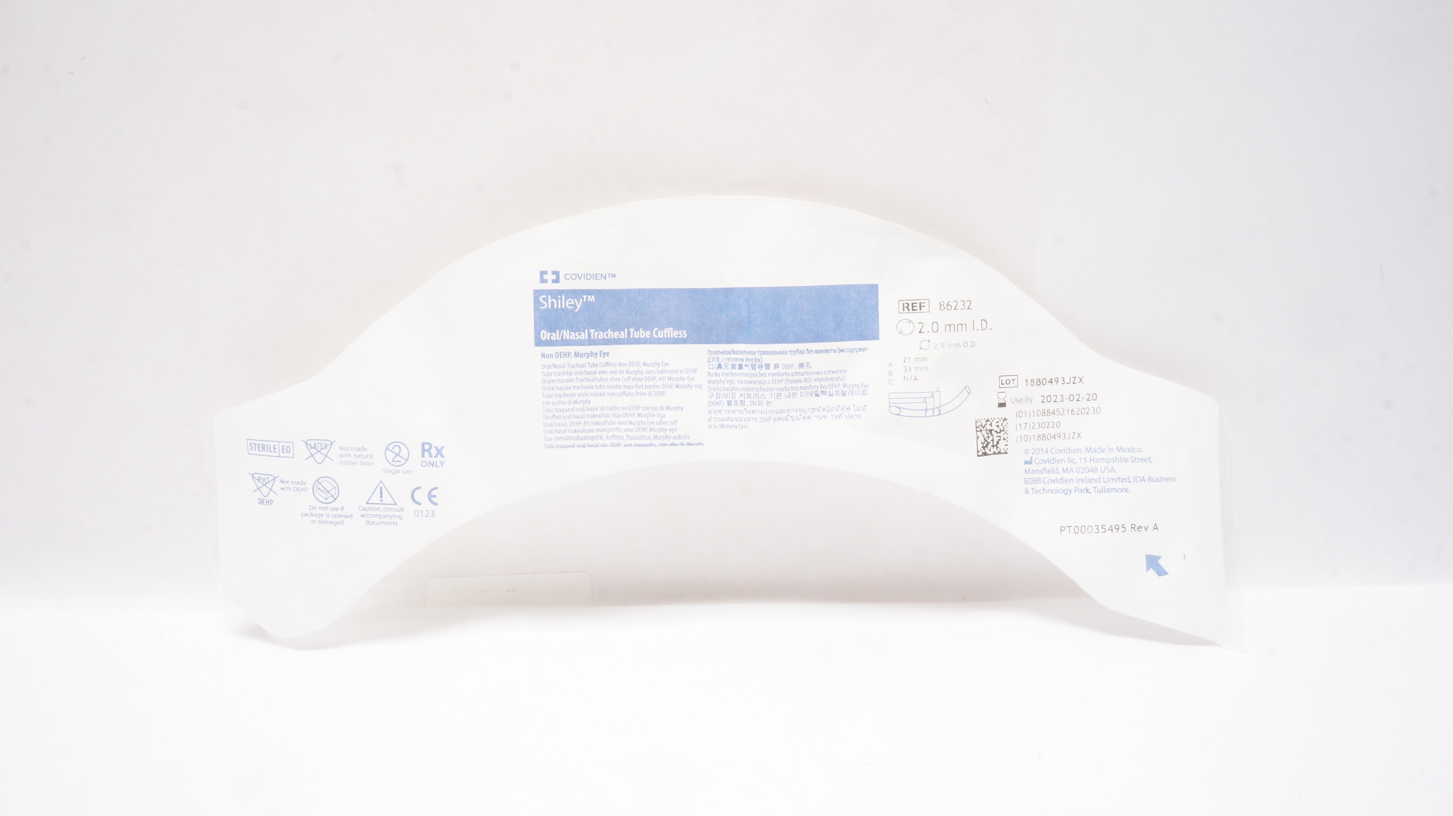 Covidien 86232 Mallinckrodt Oral/Nasal Tracheal Tube Cuffess 2.0mm x 2.9mm (x)