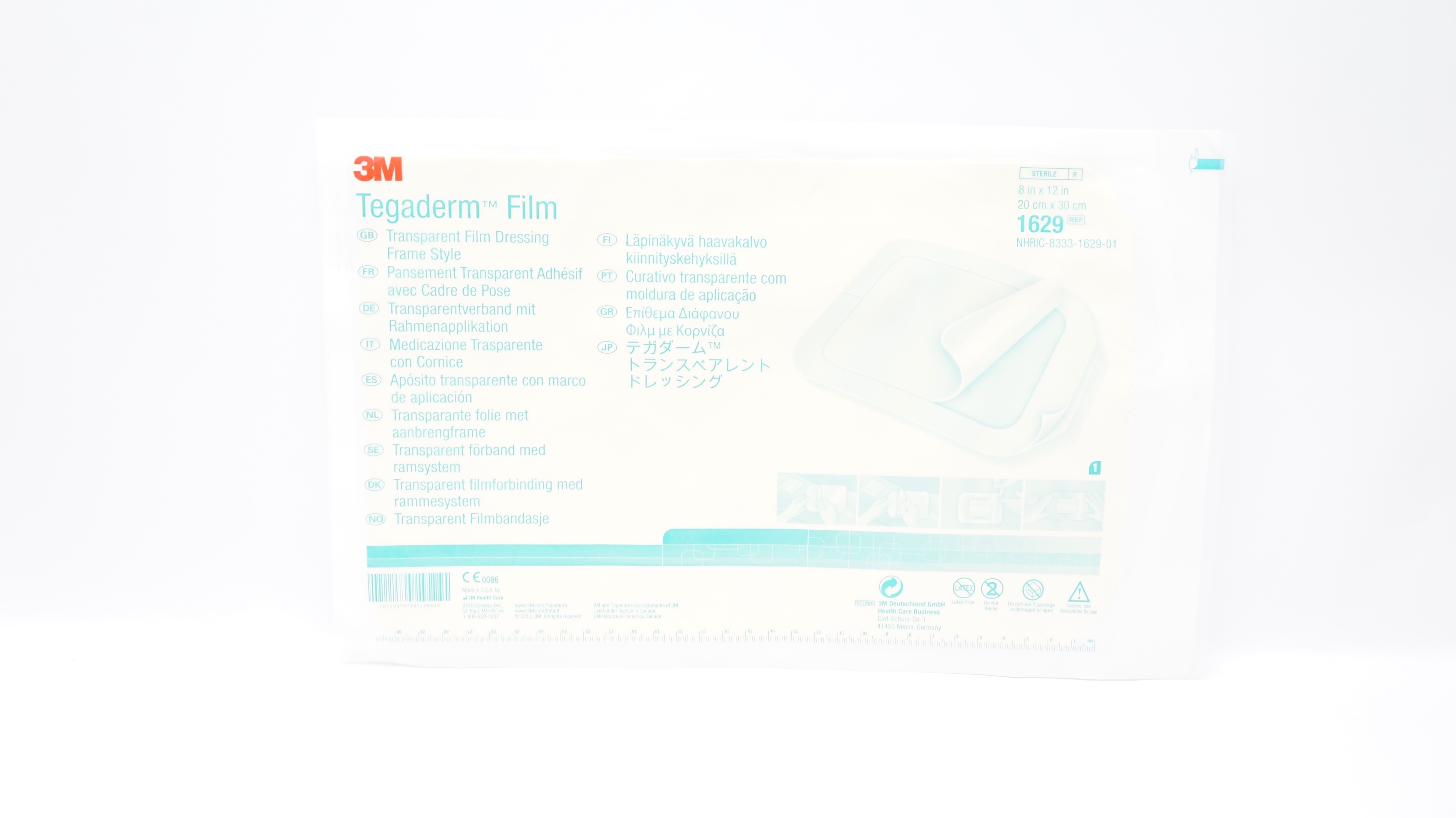 3M 1629 Tegaderm Transparent Film Dressing Frame Style 8 x 12 inch (x)