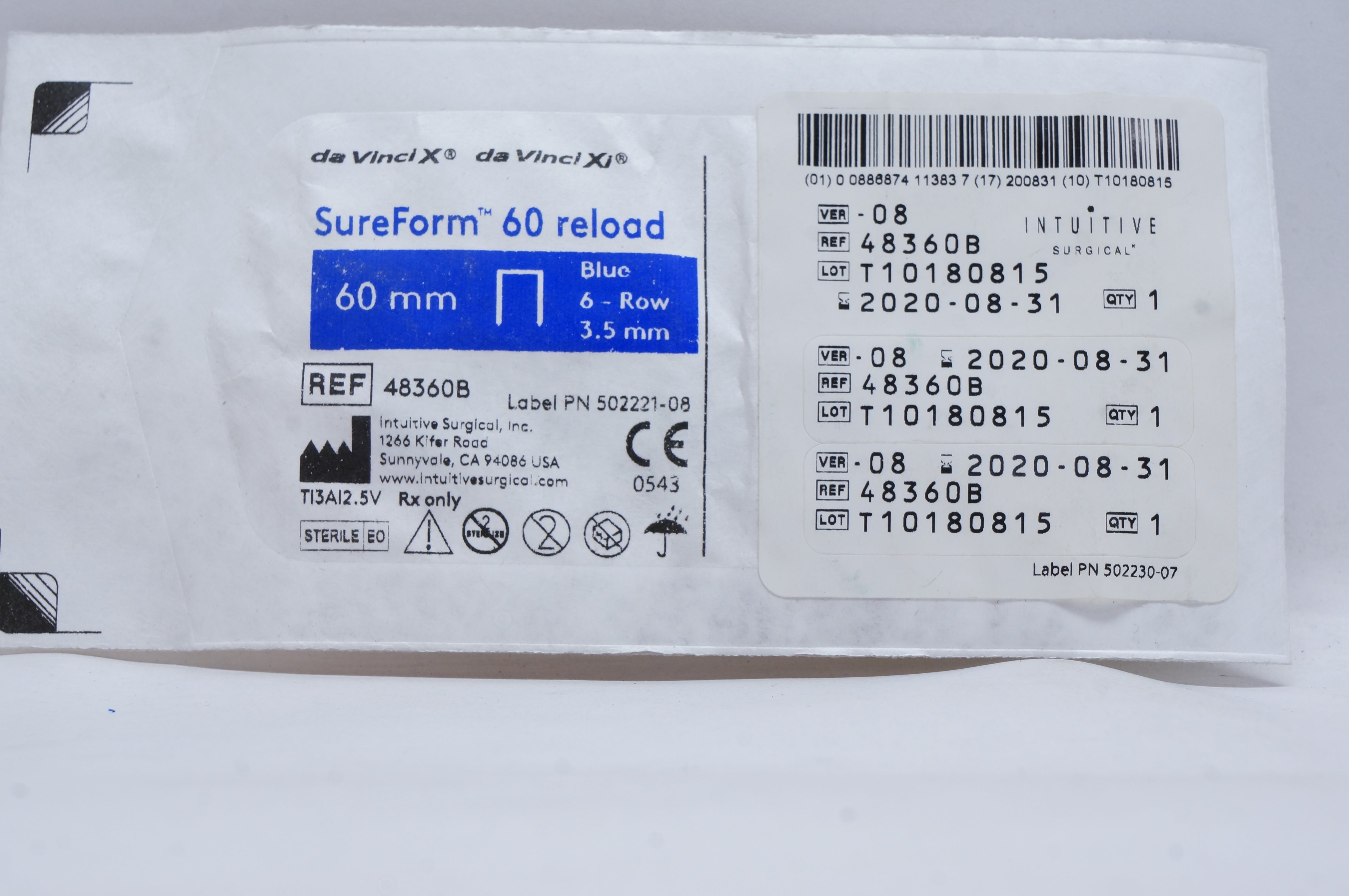 Intuitive 48360B SureForm 60 Reload, Blue 6 - Row 3.5mm