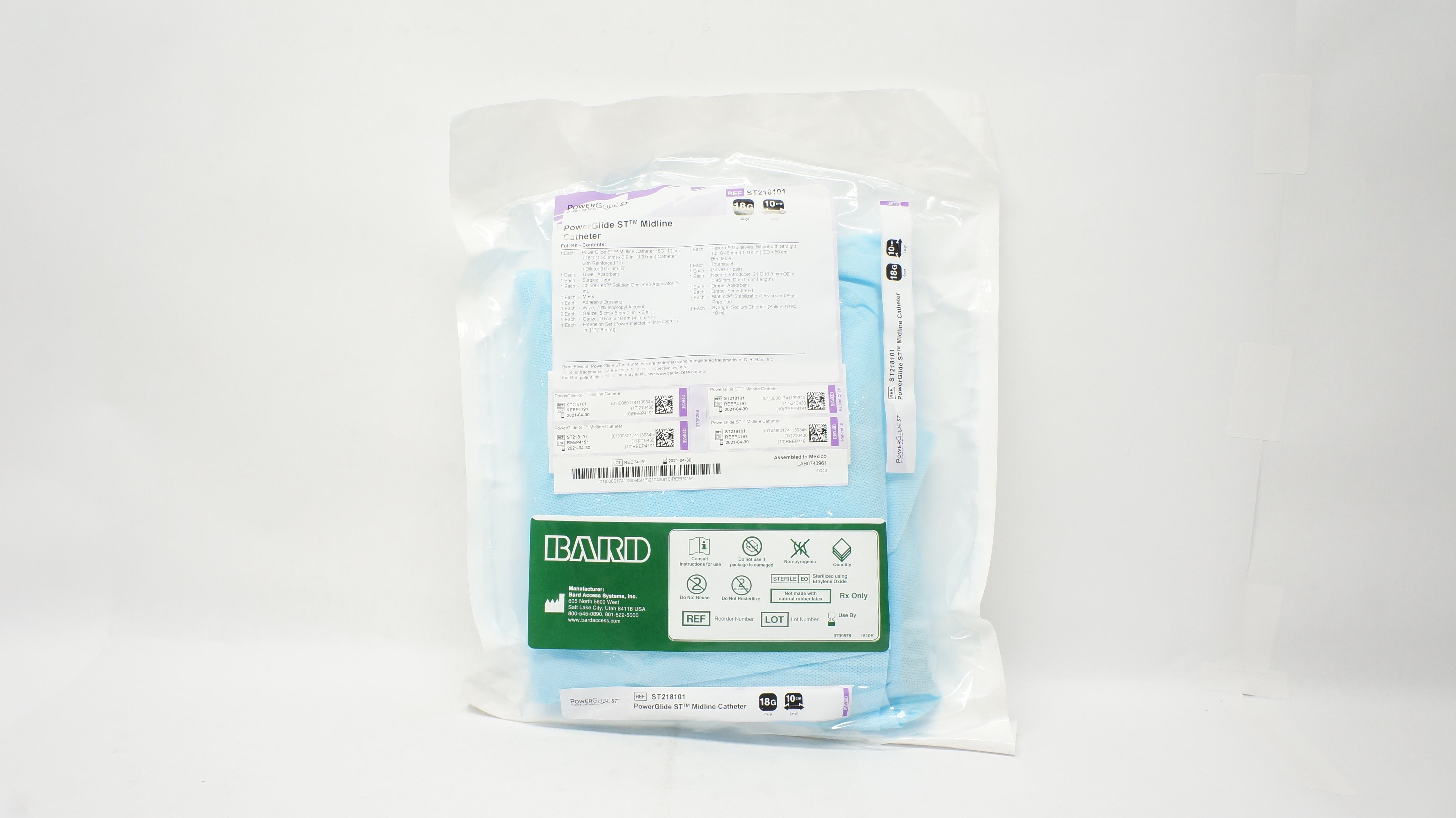 Bard ST218101 PowerGlide ST Midline Cath. 18G x 10cm (x)