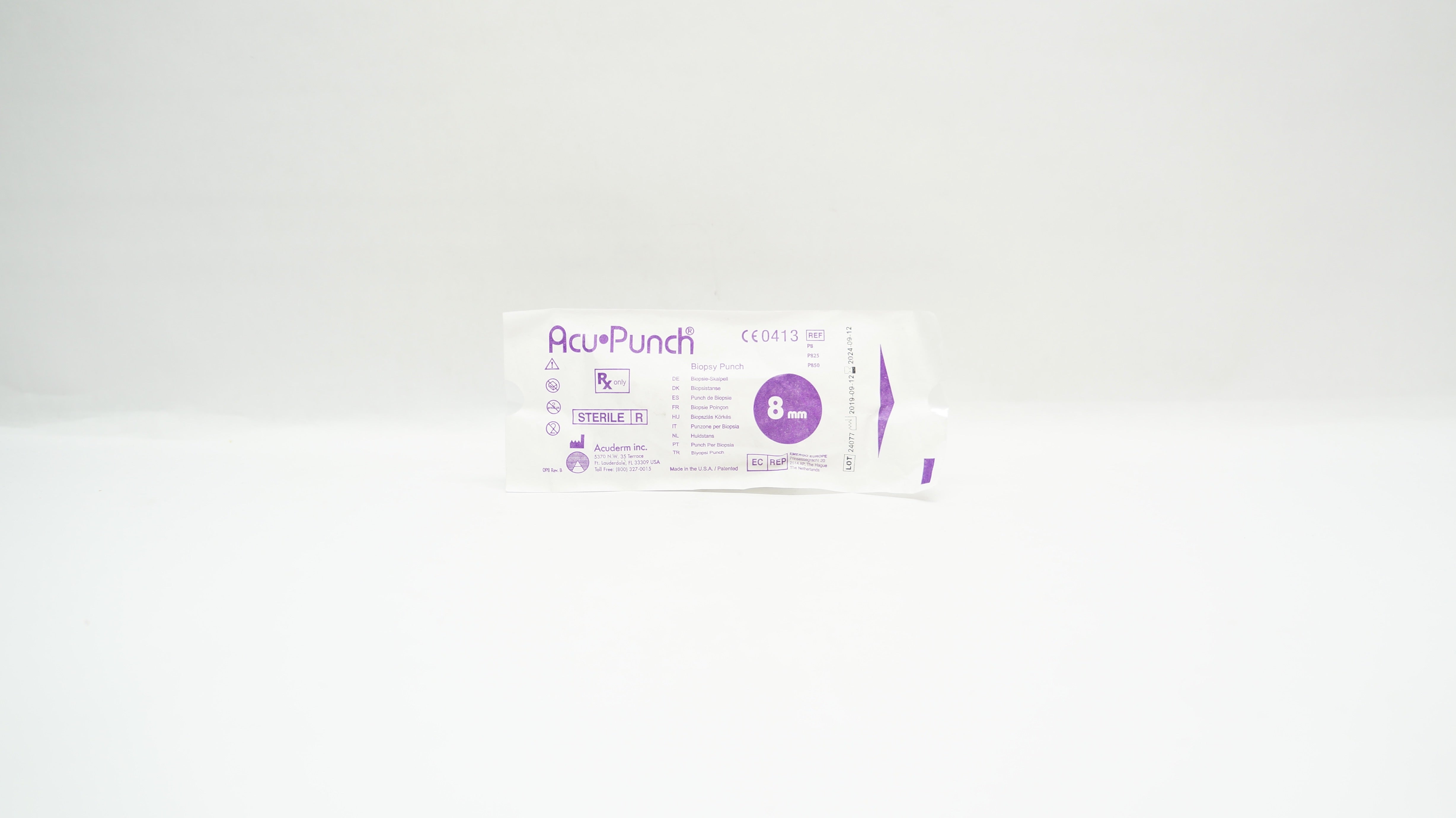Acuderm P8/P825/P850 ACU-Punch Biopsy Punches 8mm