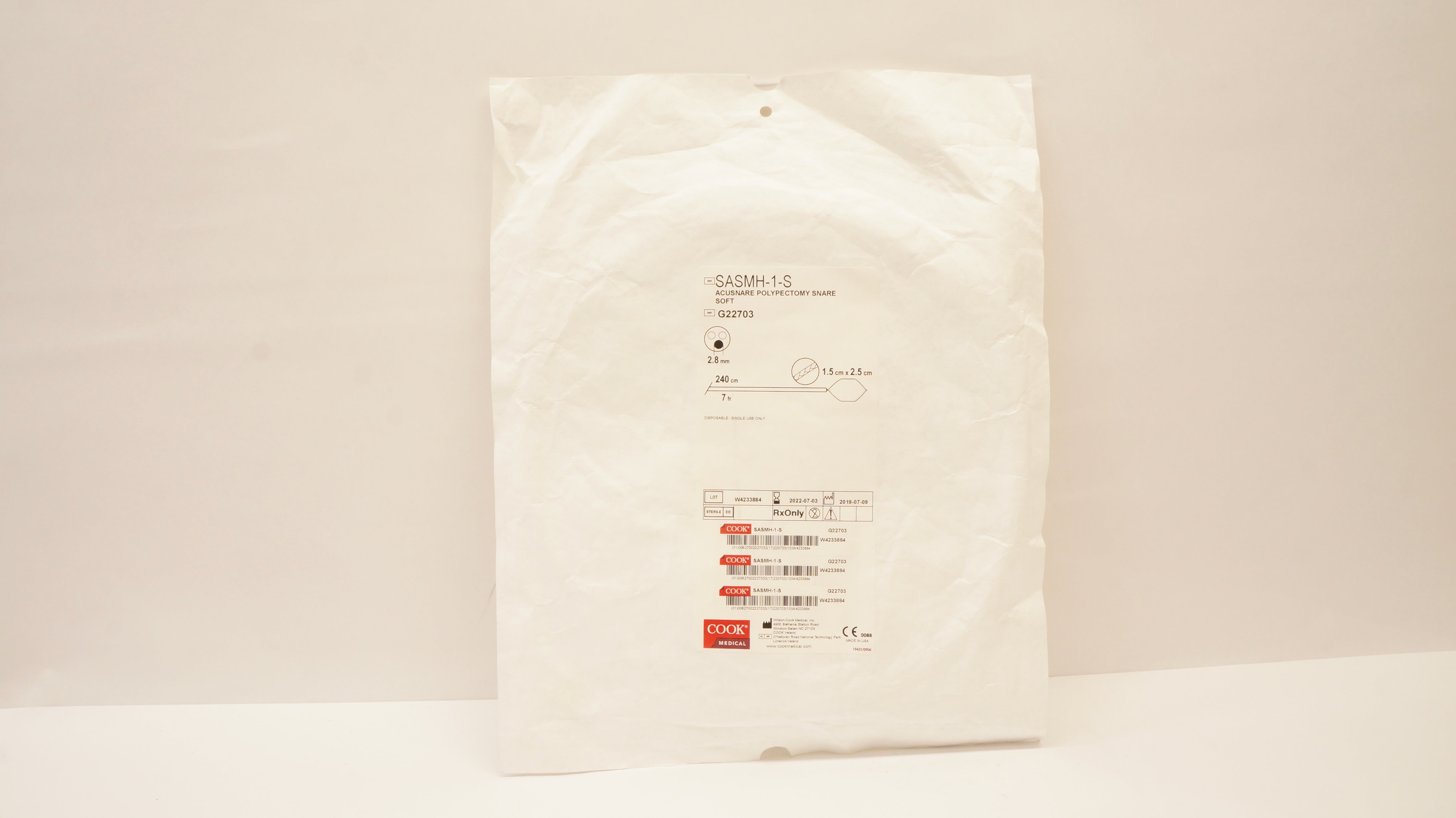 Cook Medical G22703 Acusnare Polyrectomy Snare 7Fr x 240cm (x)
