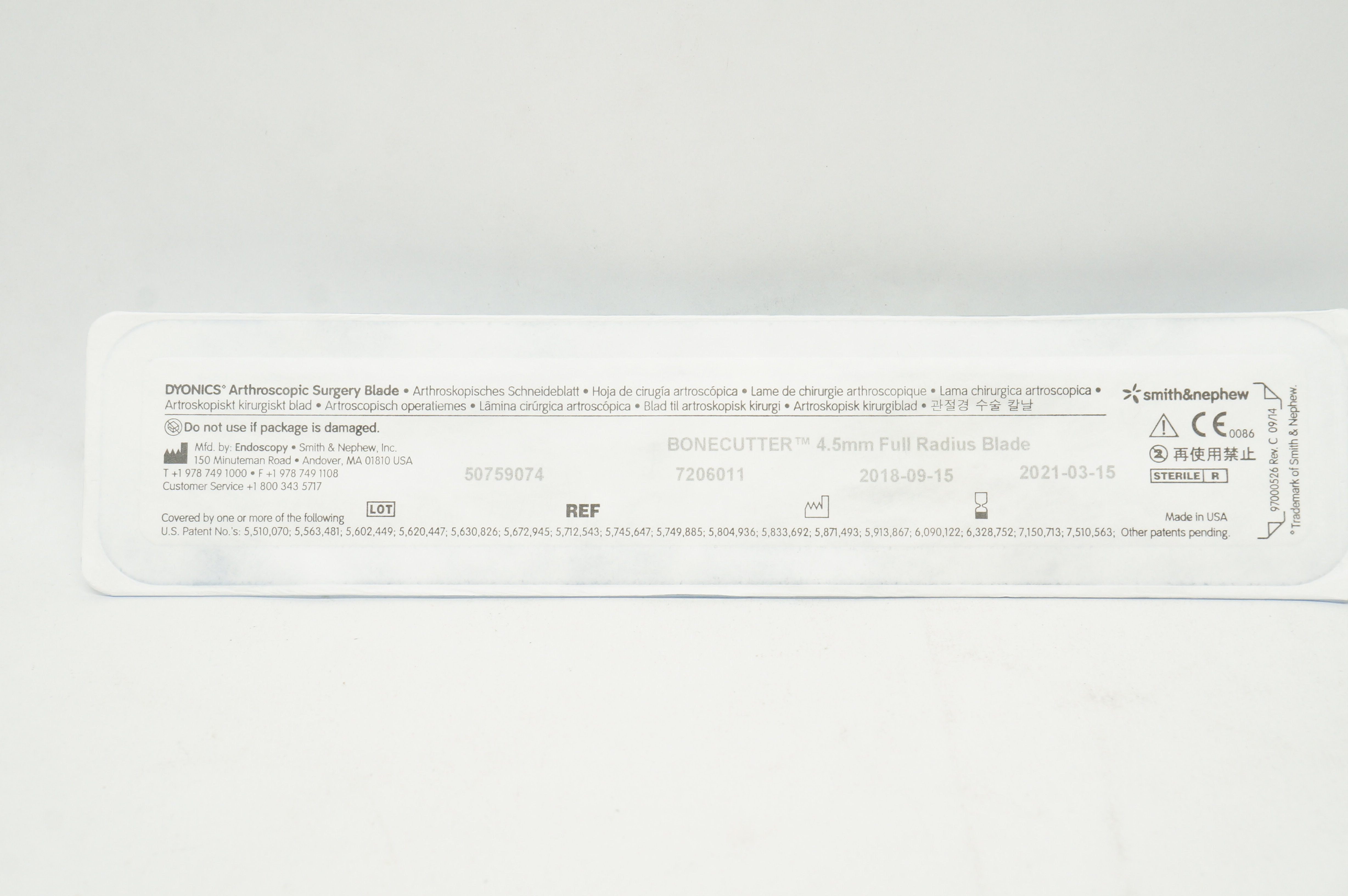Smith&Nephew 7206011 Series 3000 Bonecutter 4.5mm Full Radius (x)