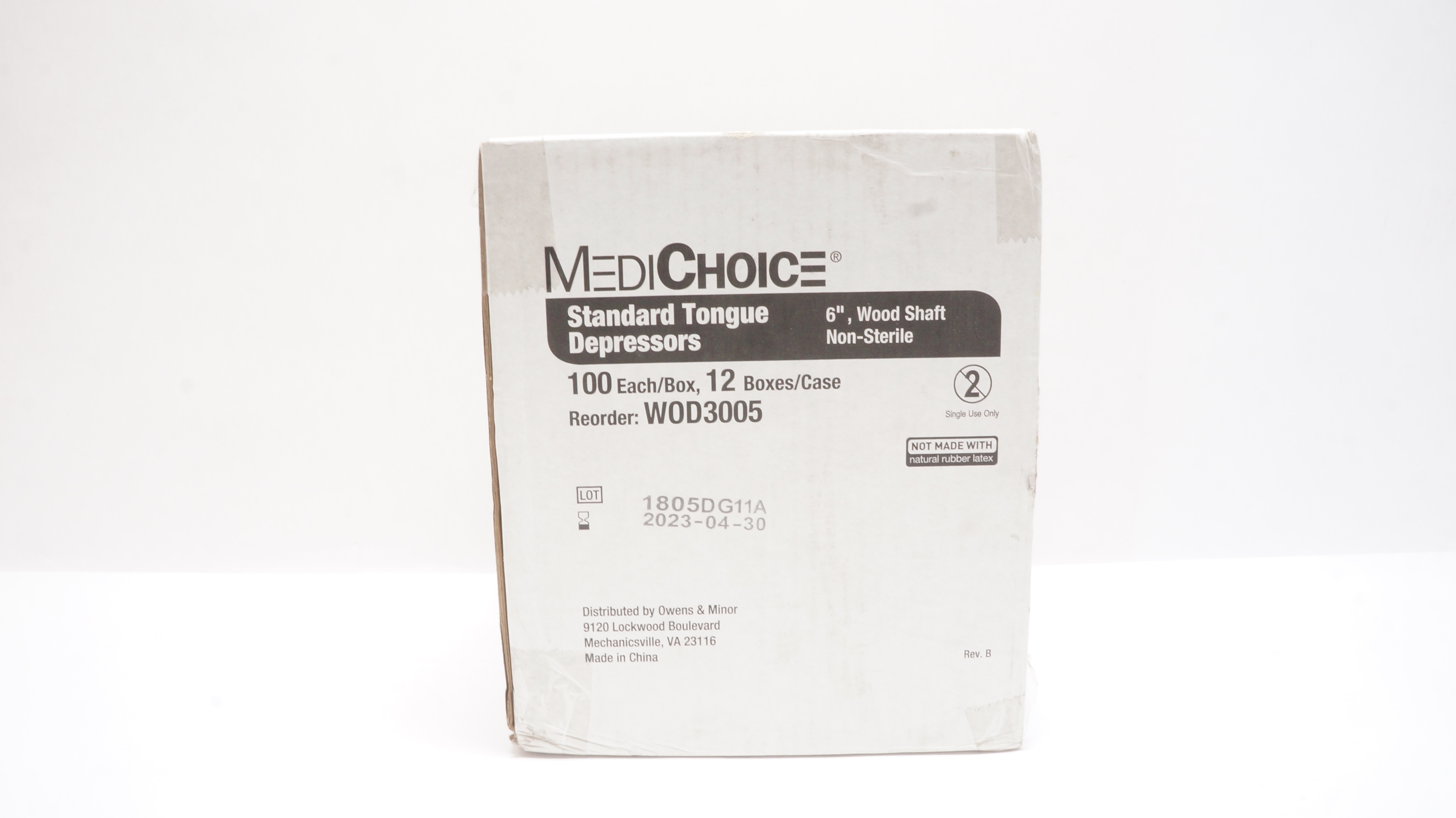 MediChoice WOD3005 Standard Tongue Depressors Wood Shaft, 6inch -Case of 1200(x)
