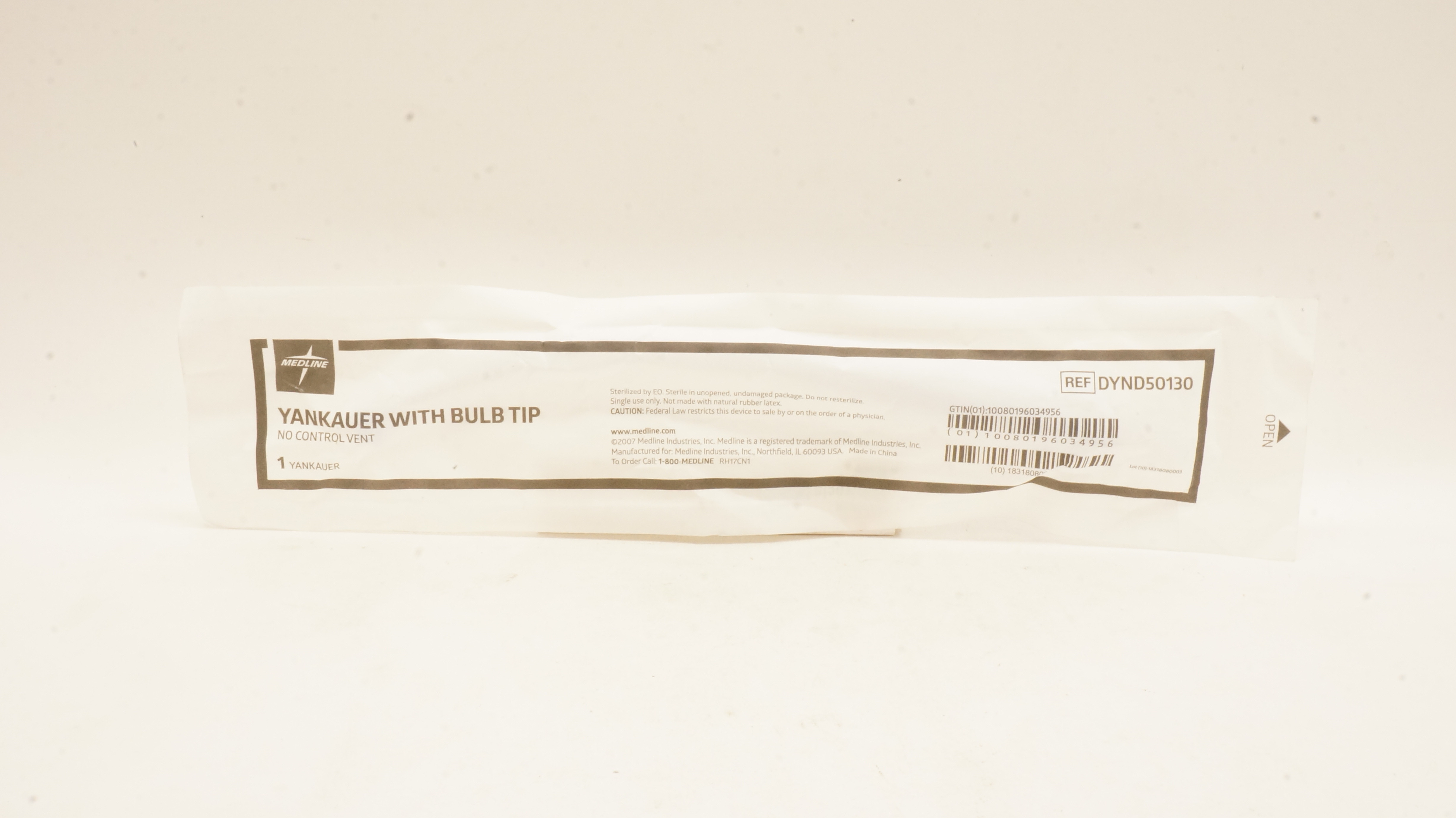 Medline DYND50130 Yankauer With Bulb Tip, No Control Vent