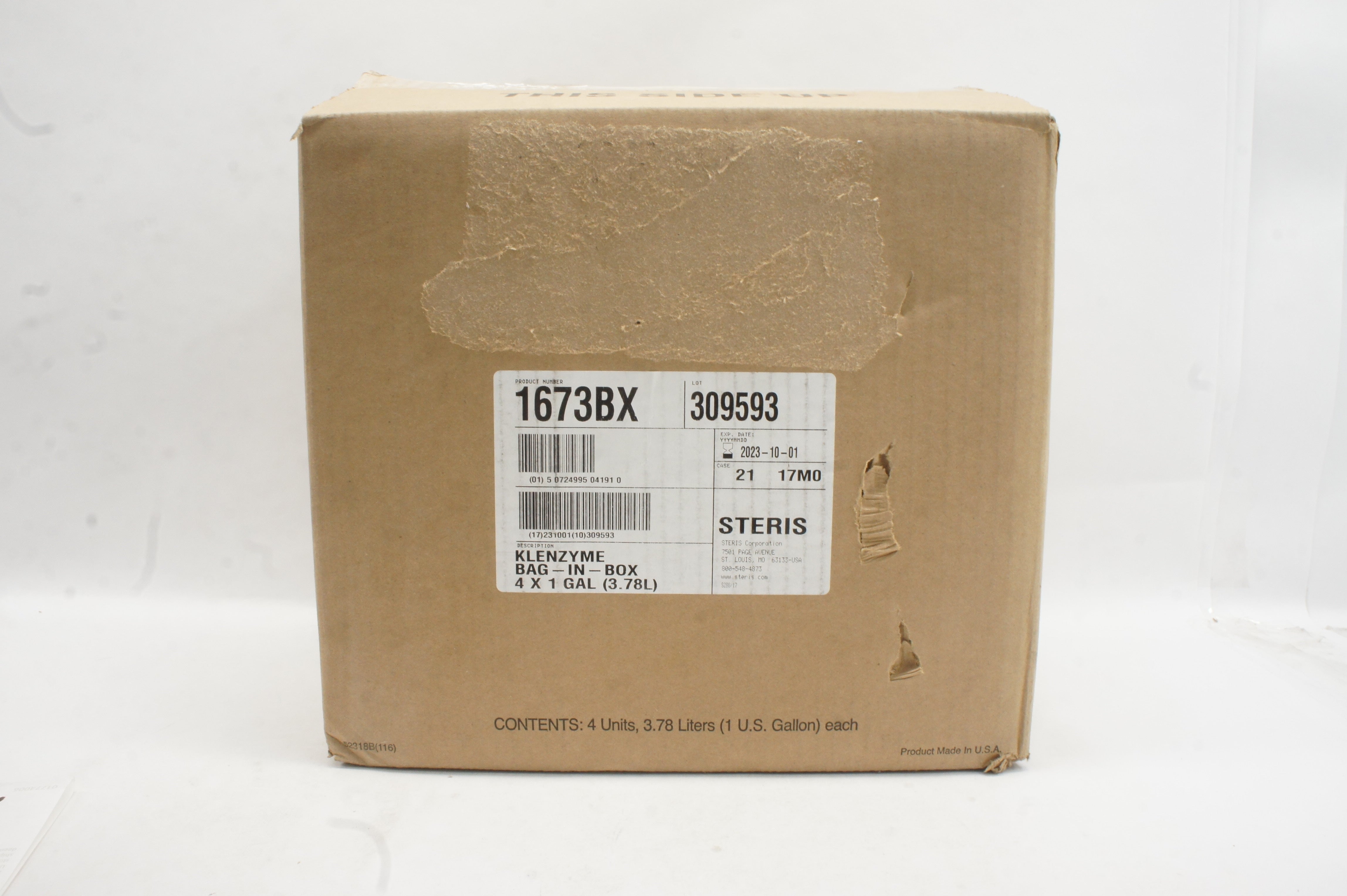 Steris 1673BX Klenzyme Bag-In-Box - Case of 4