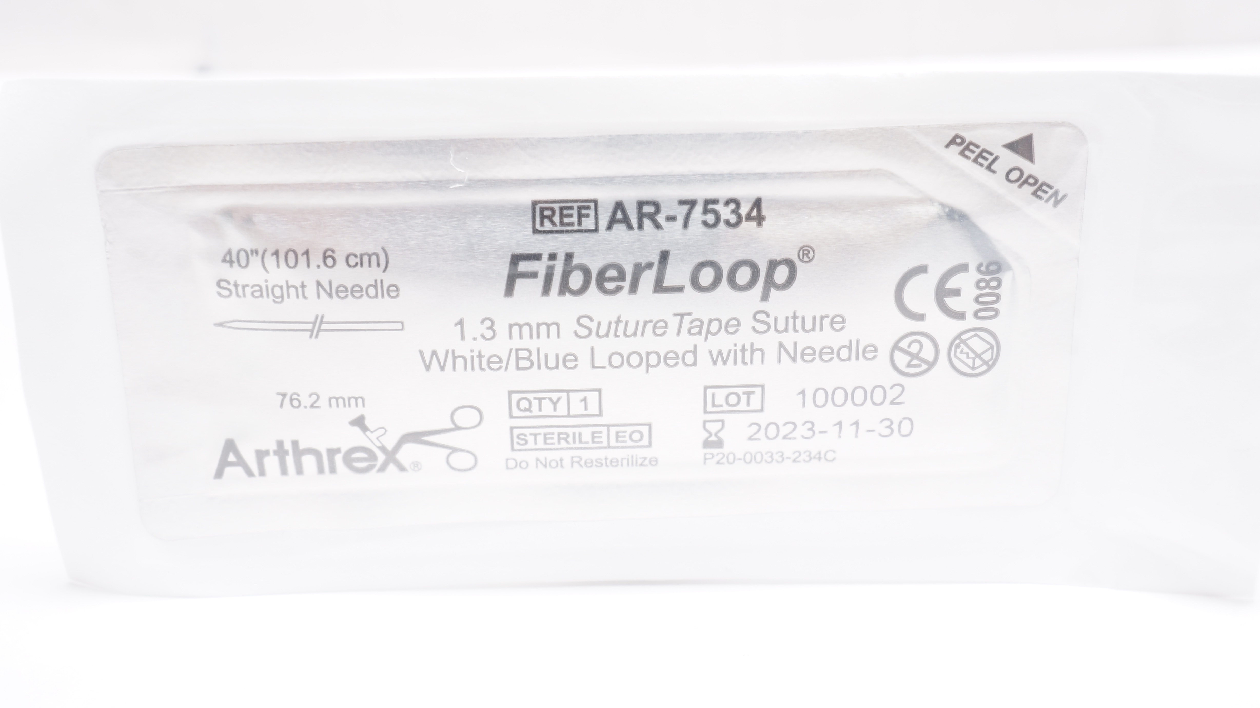 Arthrex AR-7534 FiberLoop 1.3mm StreTape Stre 76.2mm, w