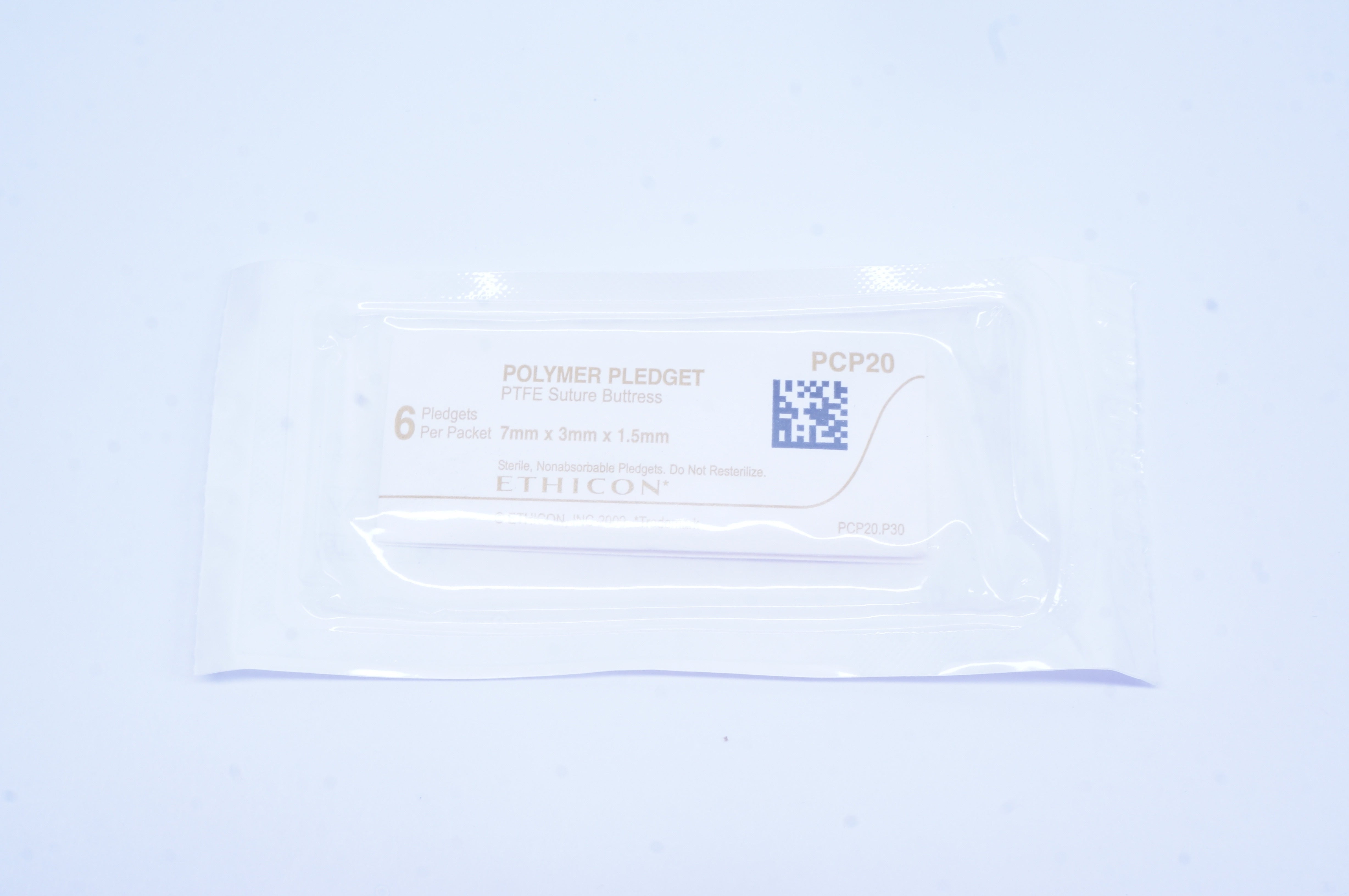 Ethicon PCP20 Polymer Pledget PTFE Stre Buttress 7 x 3 x 1.5mm, 6 Pledgets (x)