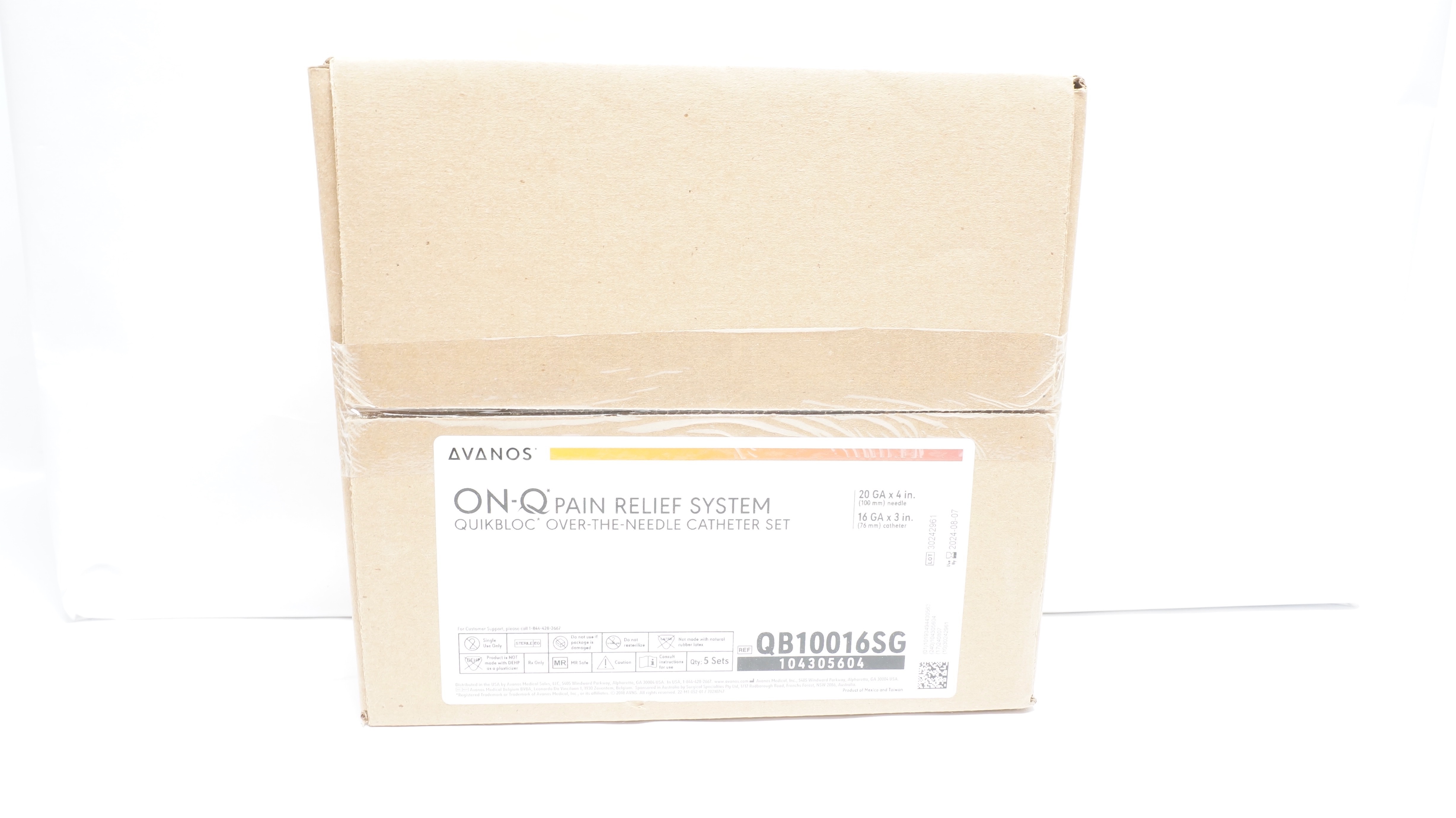 Avanos QB10016SGC On-Q Pain Relief System 20GA x 4In (x) - Box of 5
