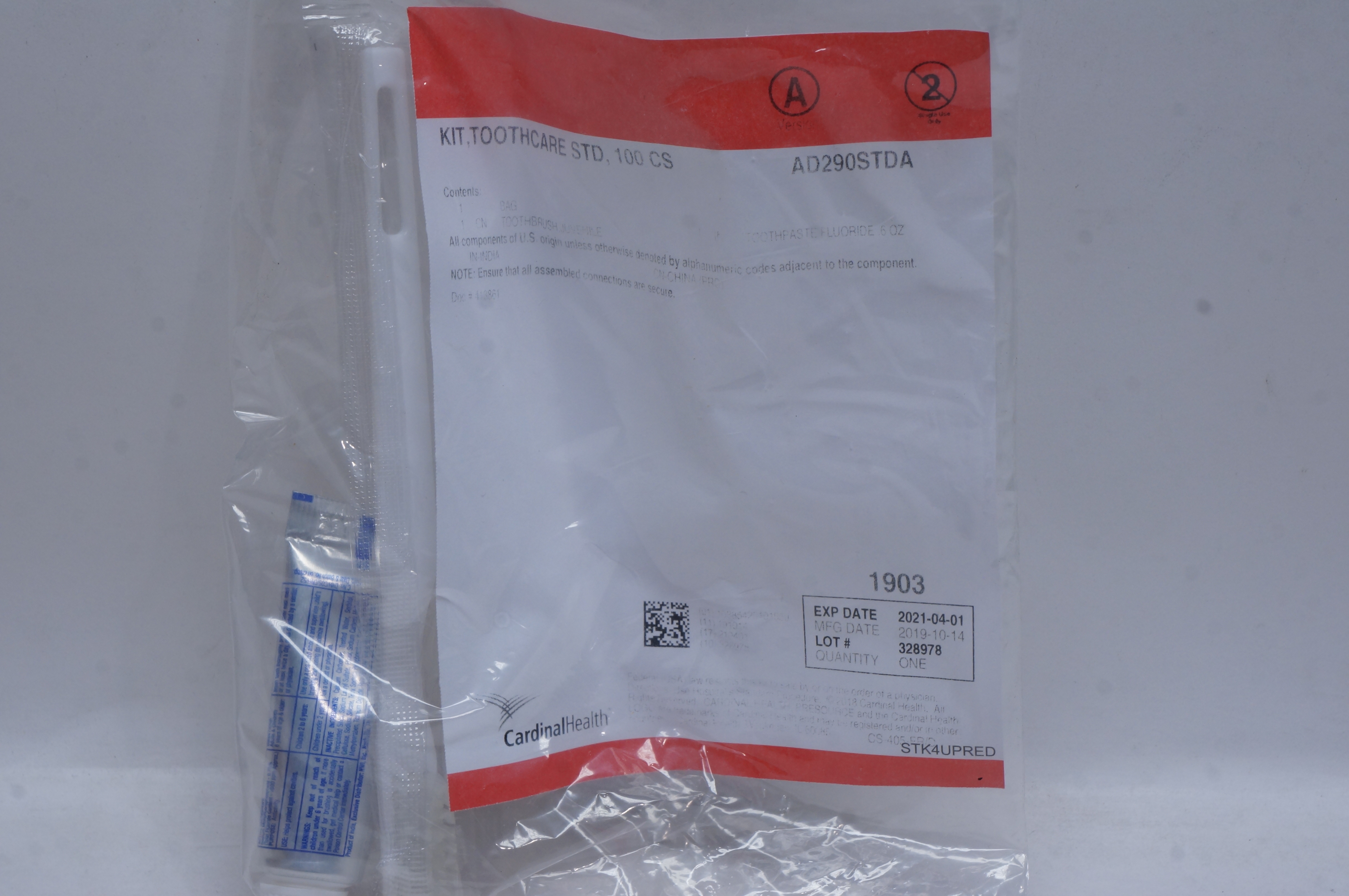 Cardinal Health AD290STDA Kit Toothcare Std