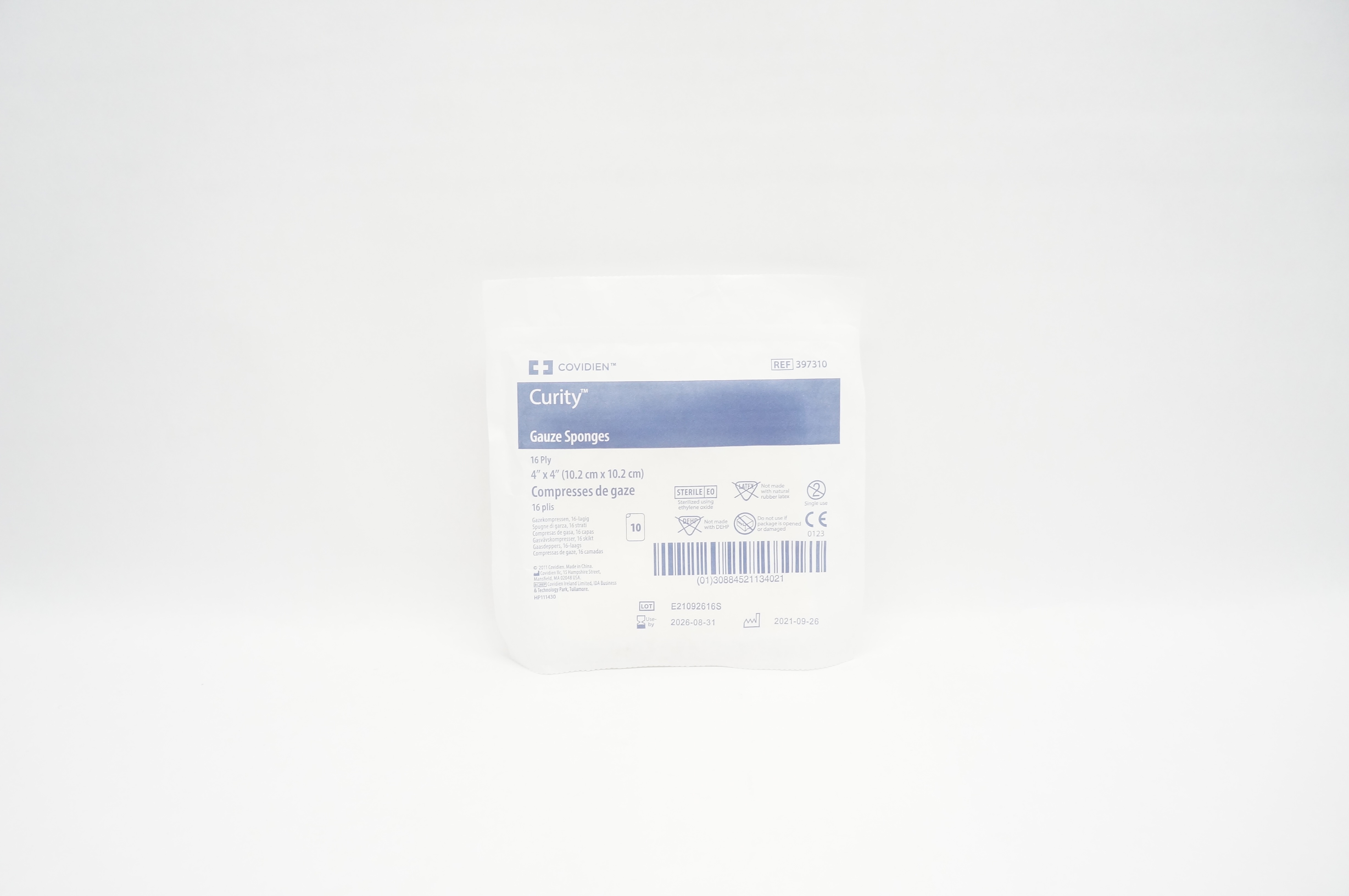 Covidien 397310 Curity Gauze Sponges 16Ply 4 x 4inch - Pack of 10