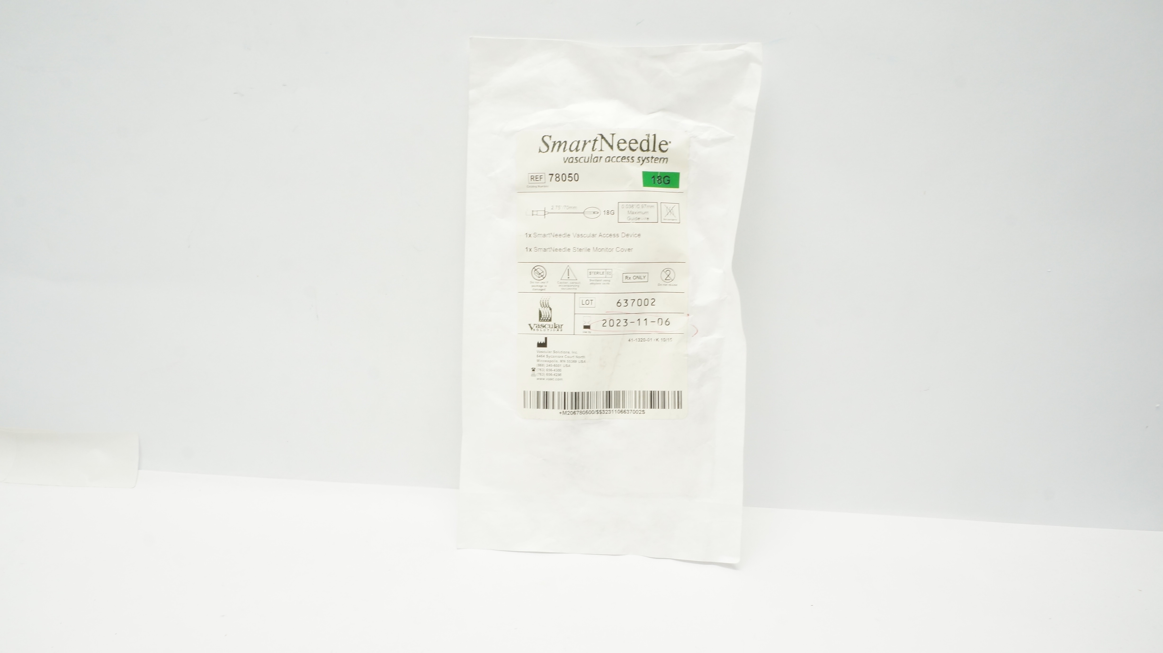 Vascular Solutions 78050 Smart Ndle Vascular Access System 18G (x)