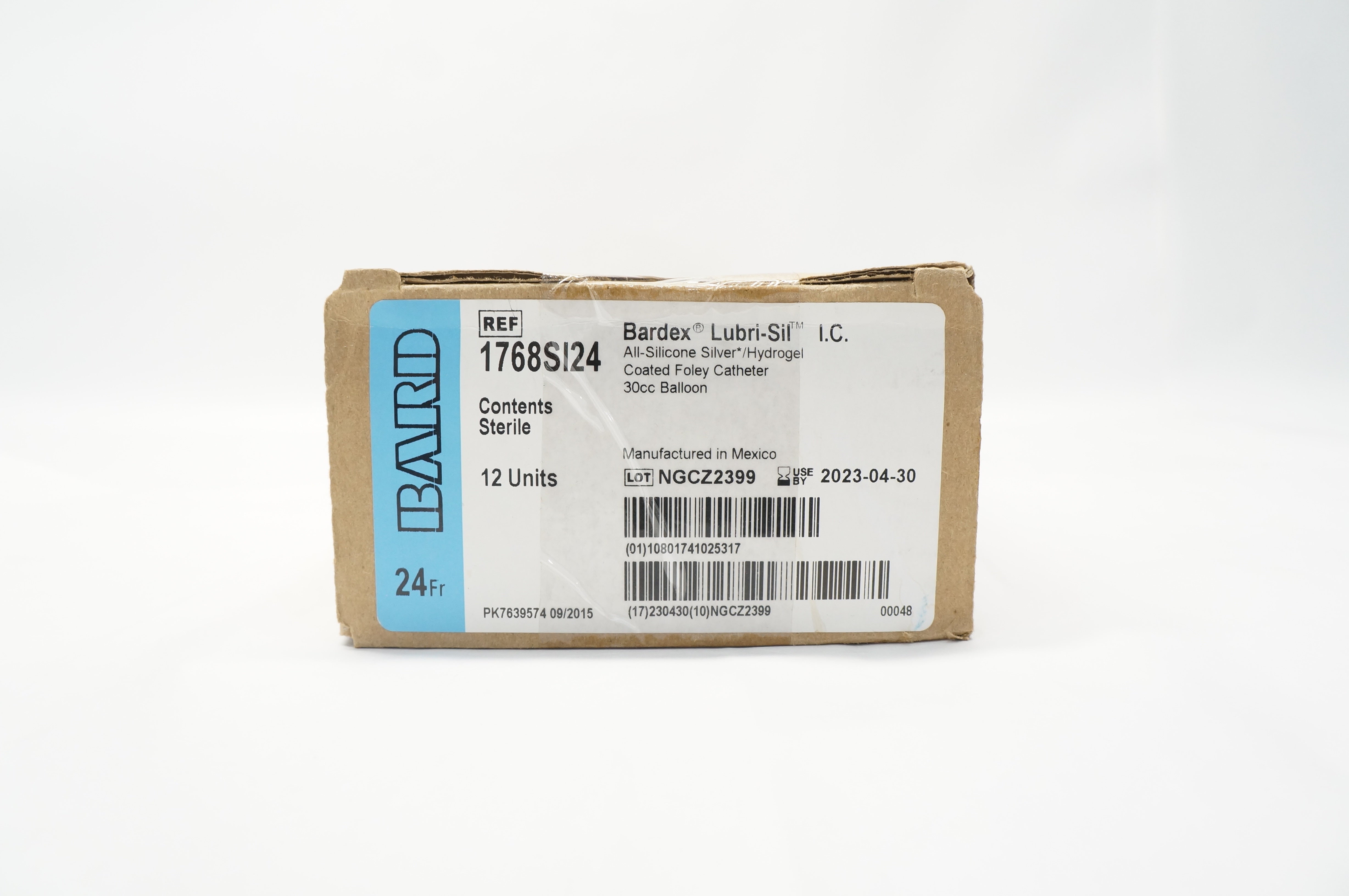 Bard 1768SI24 Bardex Anti-Microbial All-Silicone Foley Cath 24Fr. 30cc-Case of12