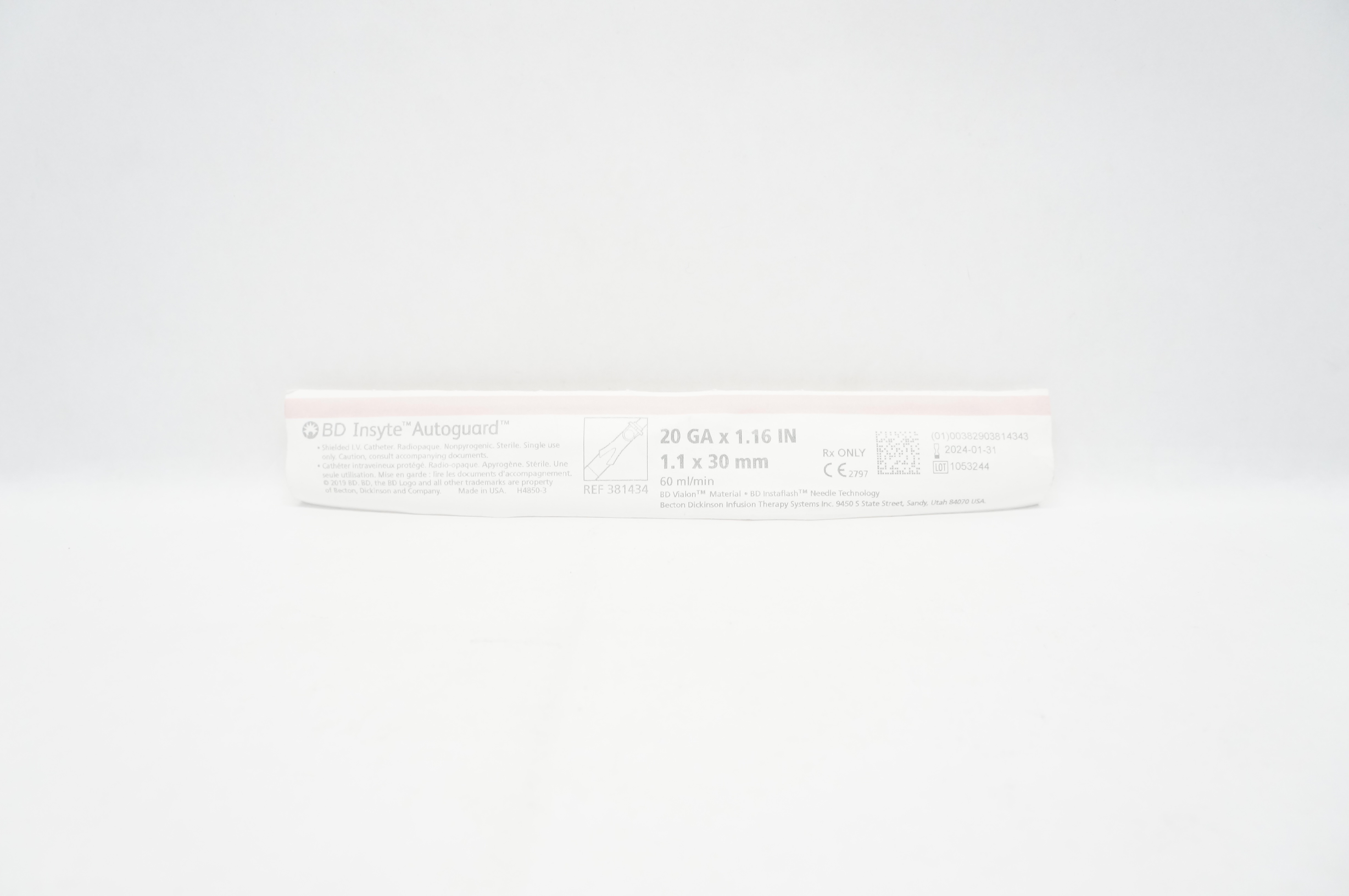 BD 381434 Insyte Autoguard Shielded IV Cath. 20Ga x 1.16inch