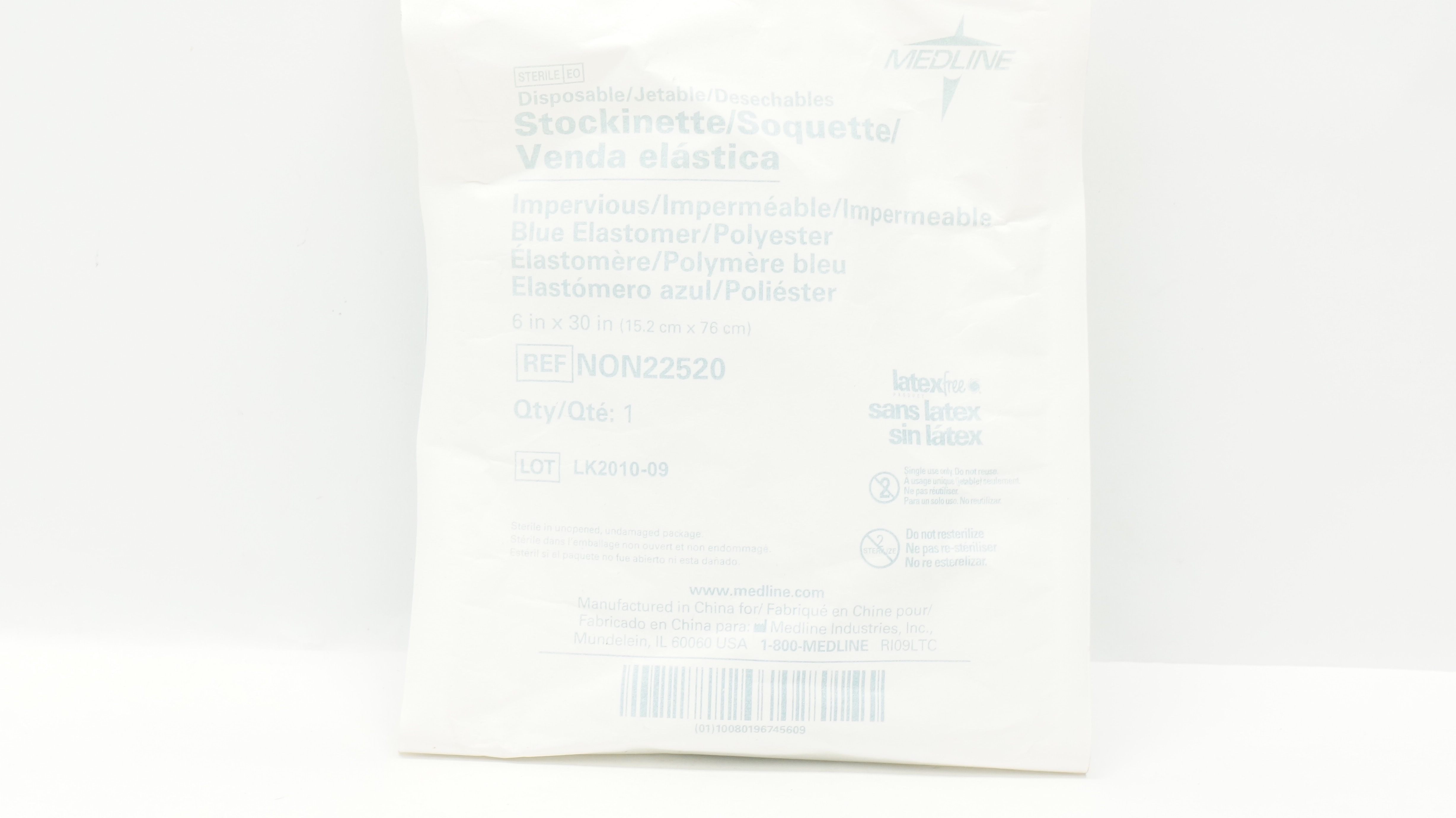 Medline NON22520 Disposable Stockinette 6inch x 30inch