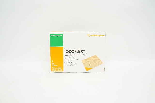 Smith&Nephew SN 6602-1330-05 Iodoflex Cadexomer Iodine Pad 1.6in.x2.4in.-Box of5
