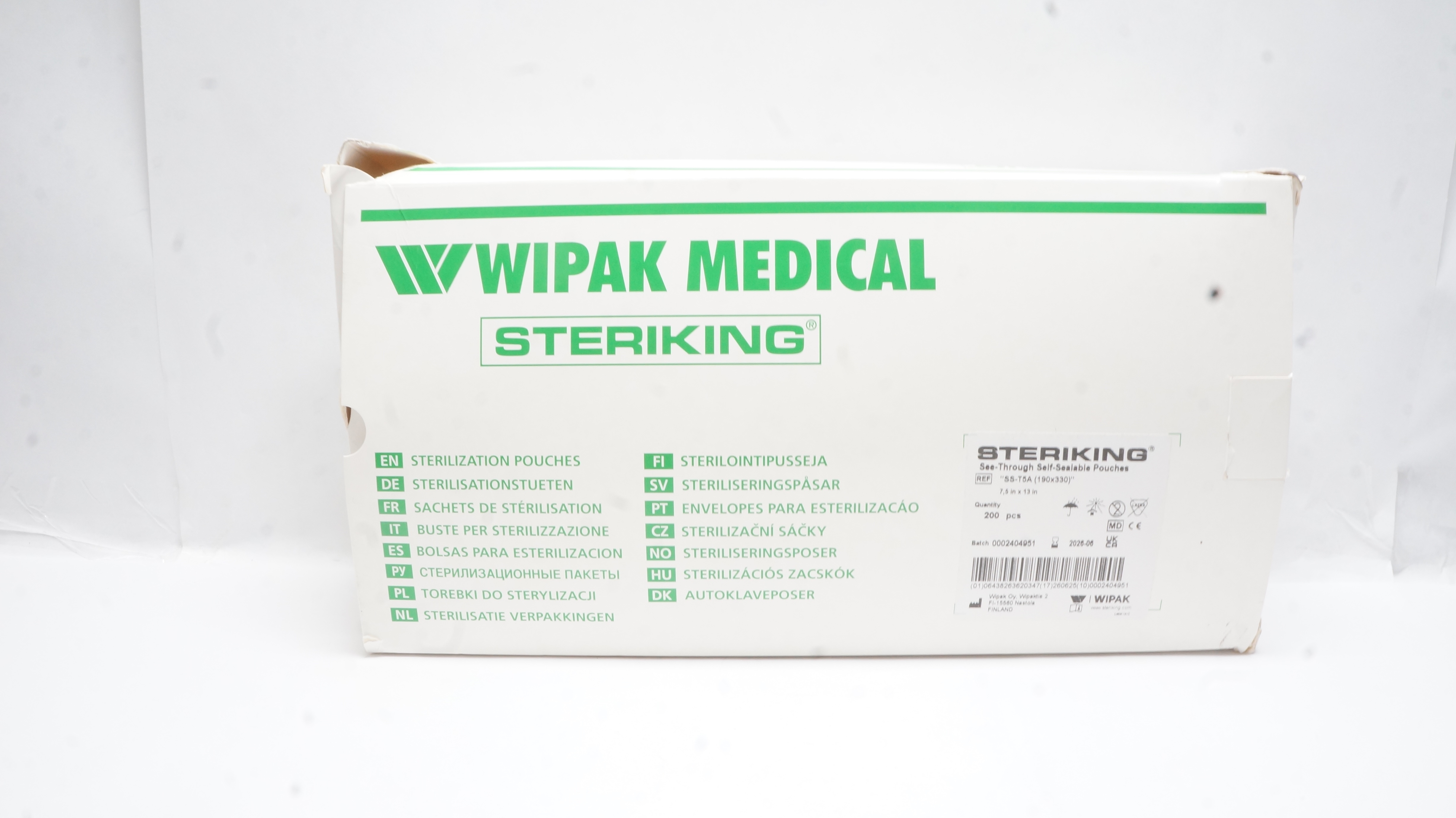 Wipak Medical SS-T5A Steriking Sterilization Pouches 7.5 x 13inch - Box of 200