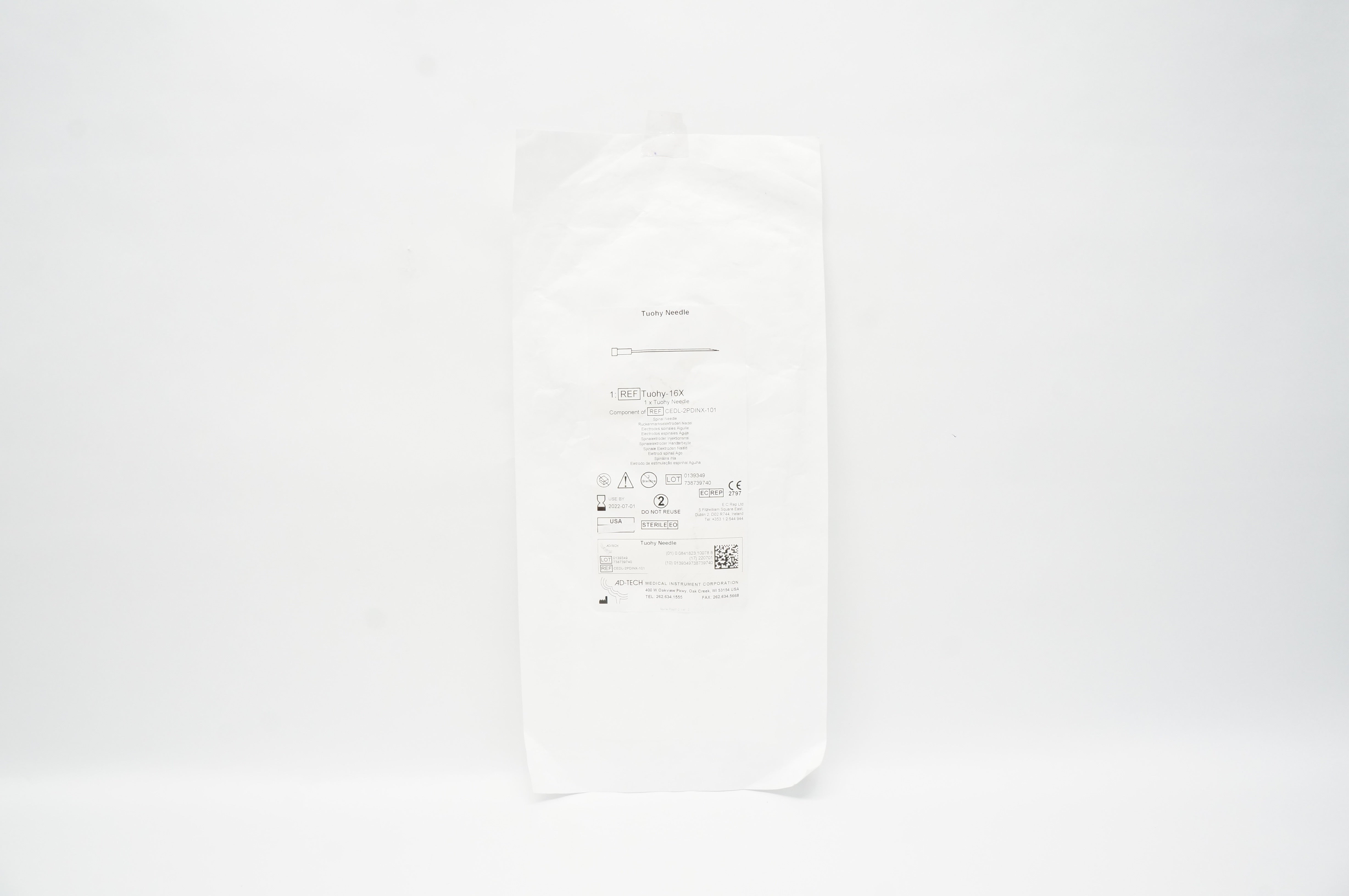 AD-Tech Medical Tuohy-16X Tuohy Spinal Ndle