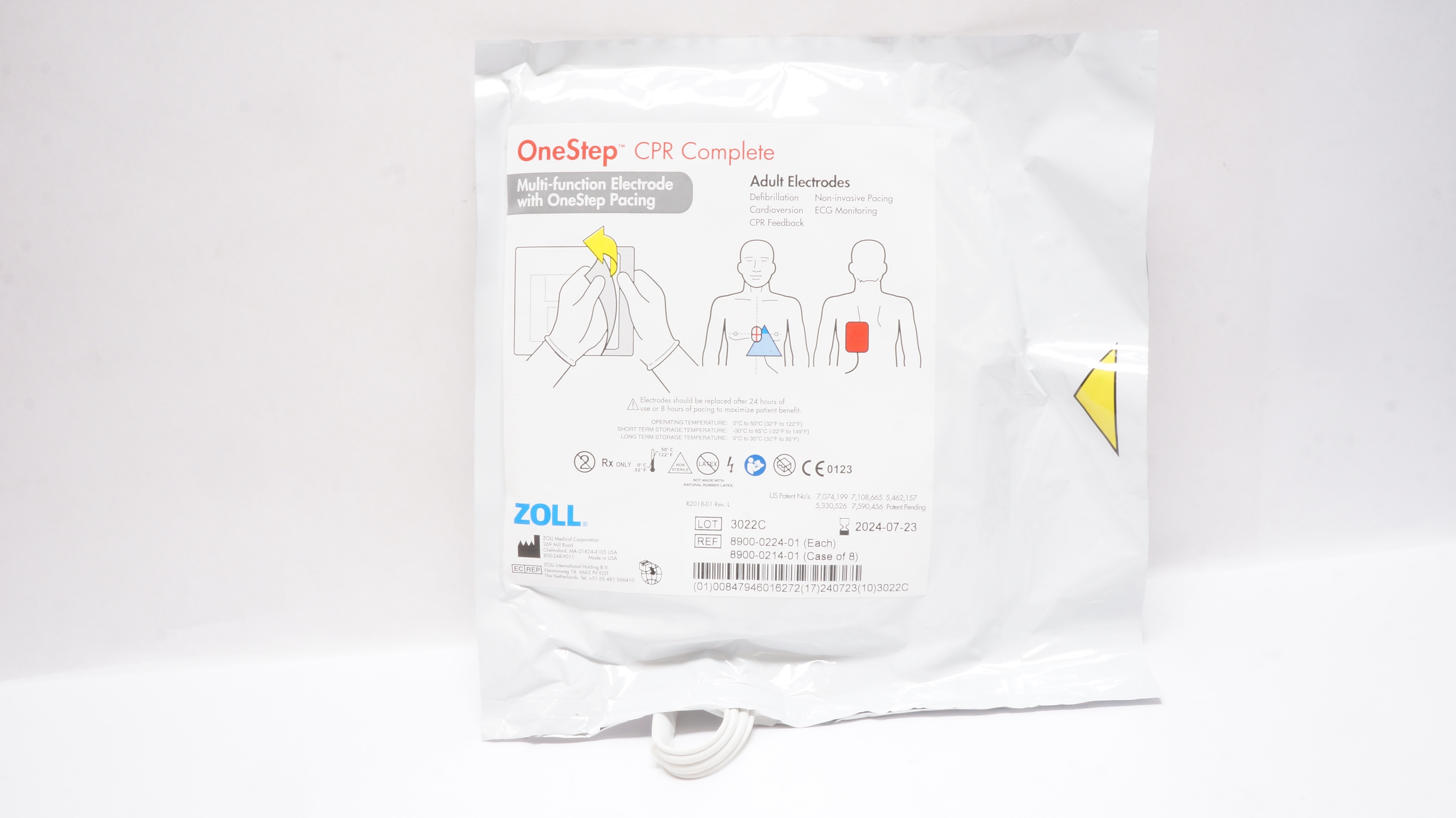 Zoll 8900-0224-01 OneStep CPR Complete Adult Multi-Function Electrodes