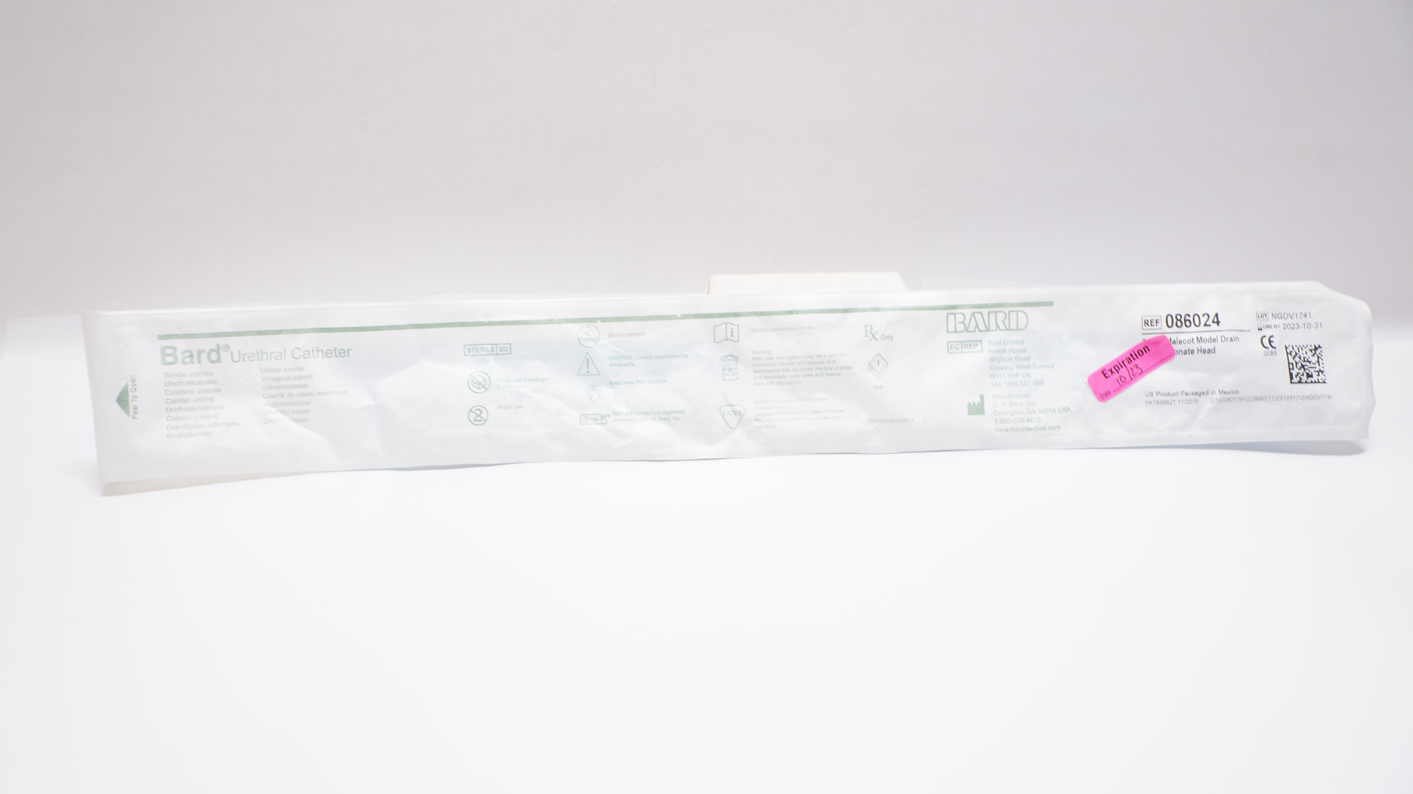 Bard 086024 Urological Cath. Malecot Model Drain Proportionate Head 24