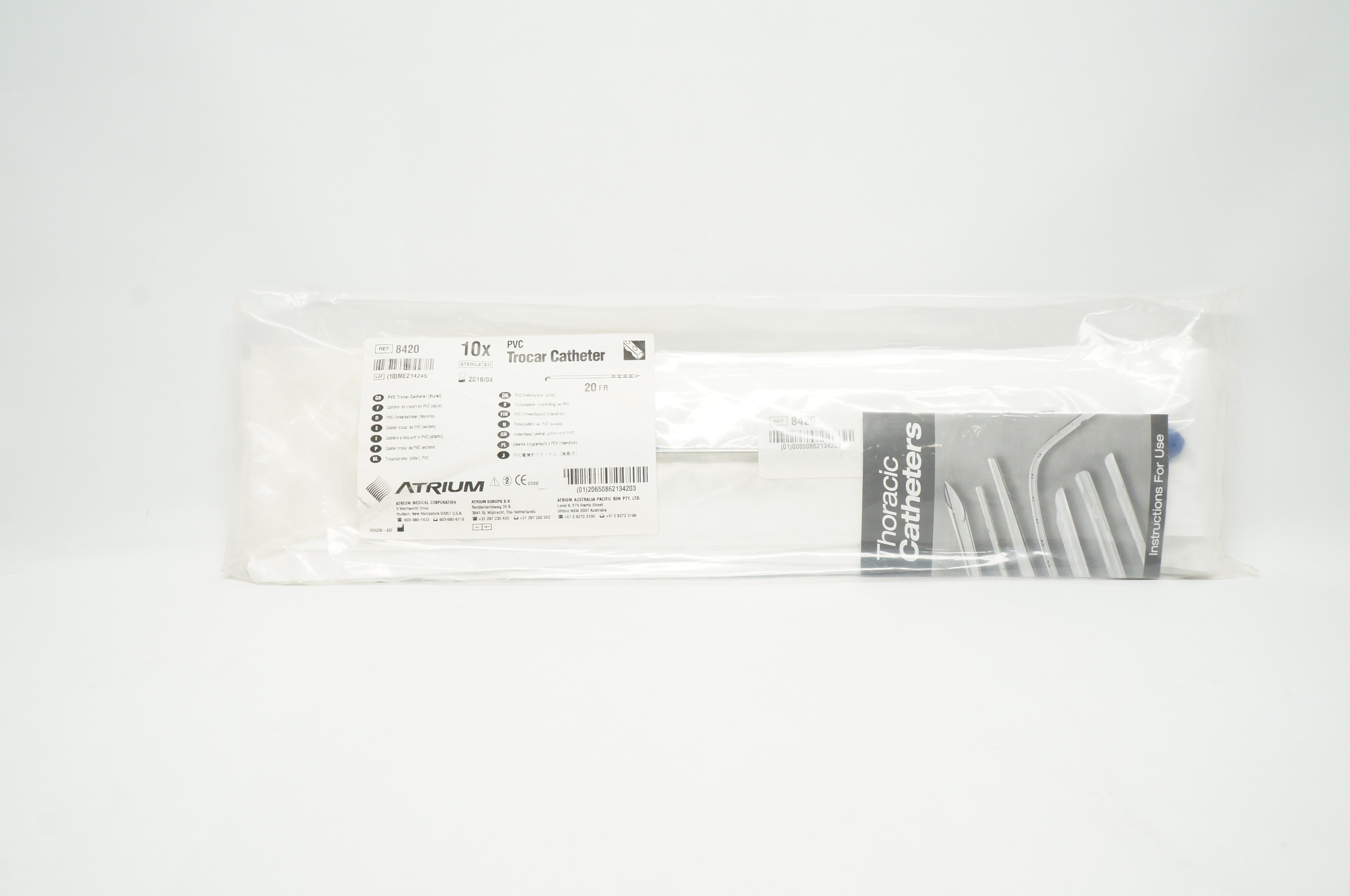 Atrium 8420 PVC Trocar Cath. 20Fr (x) - Pack of 10